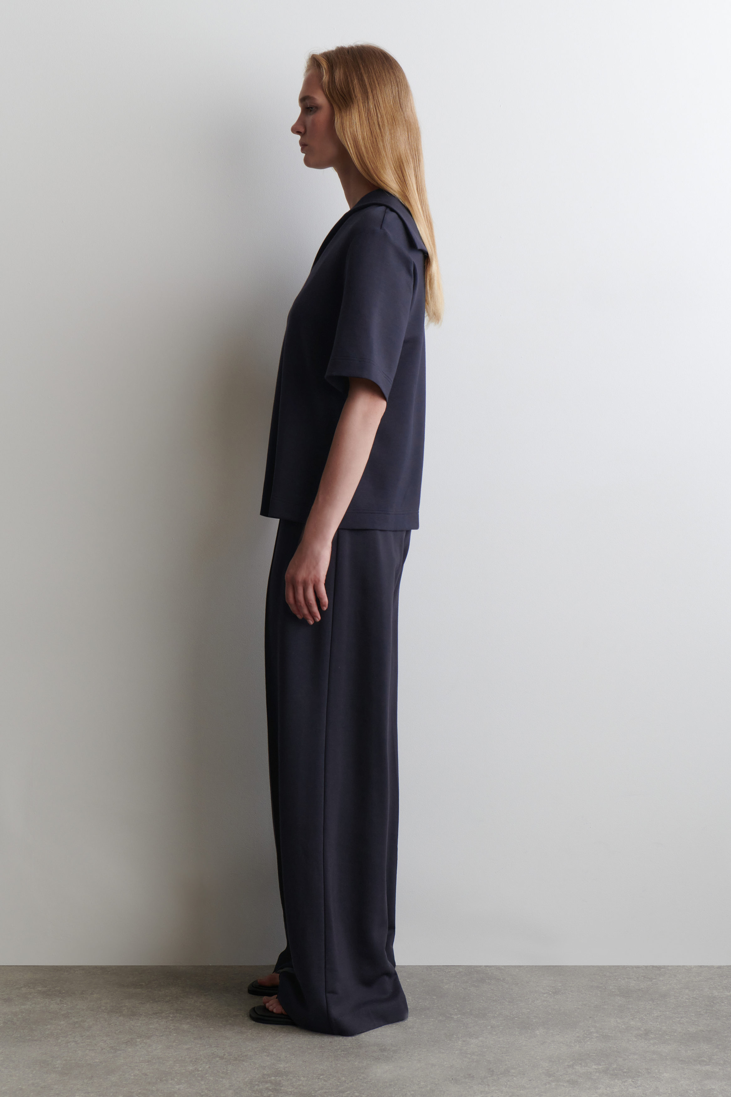 【SATIIIZ】Kickin wide cotton pants KAJXZ Women's Wrinkle Free Relaxed Fit Straight Leg Pants