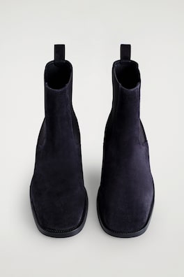 SQUARE-TOE SUEDE CHELSEA BOOTS — NAVY 3