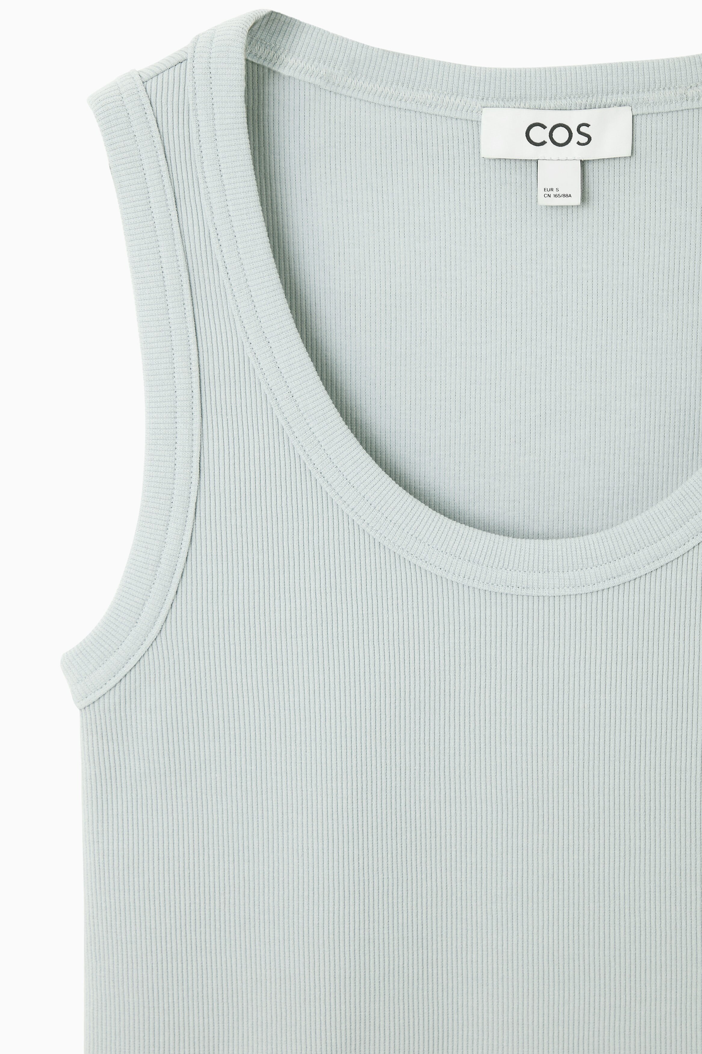 SCOOP-NECK RIBBED TANK TOP - LIGHT BLUE | COS