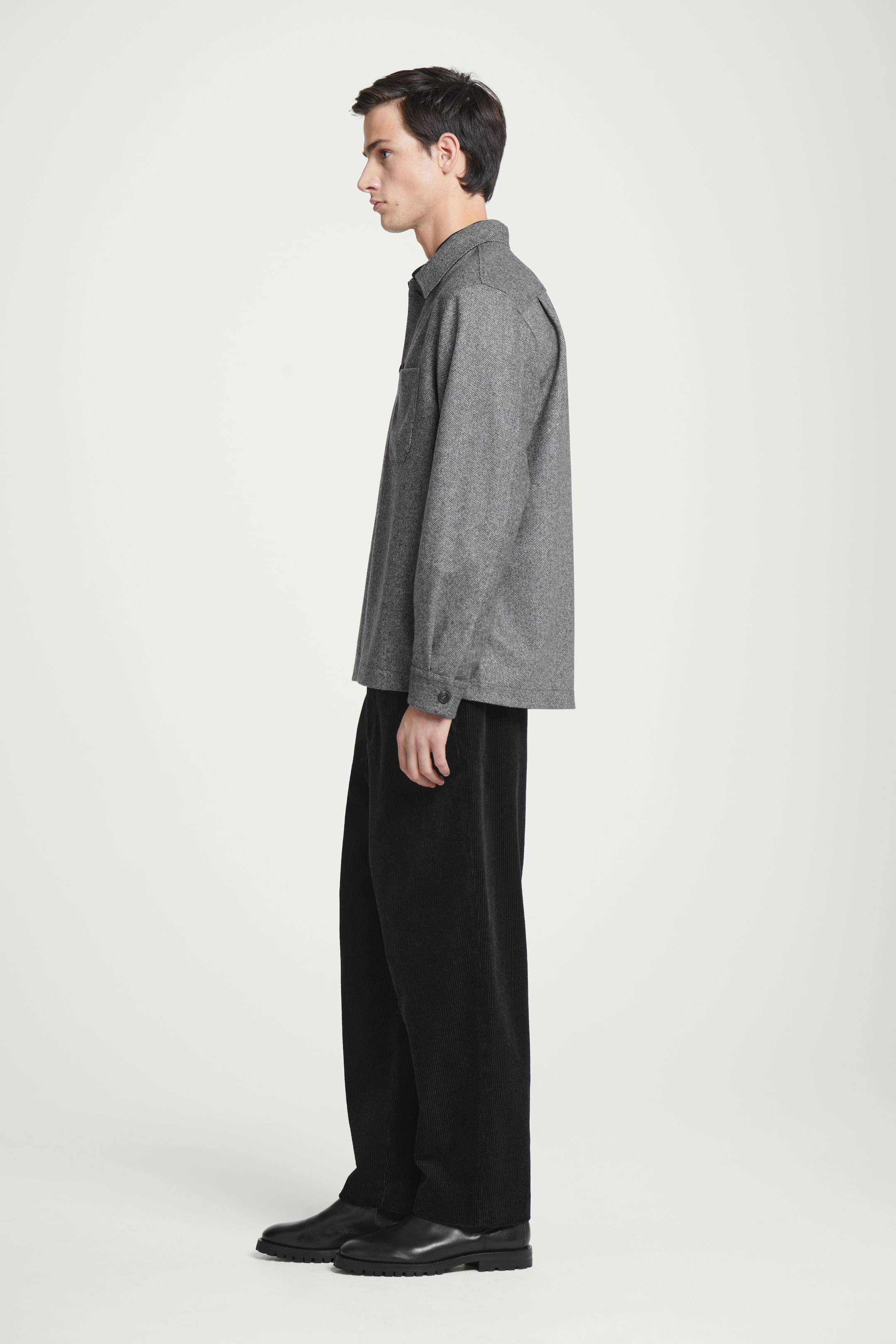 Ingrandisci l'immagine: TEXTURED WOOL-BLEND OVERSHIRT - GREY - UOMO | H&M CH 6