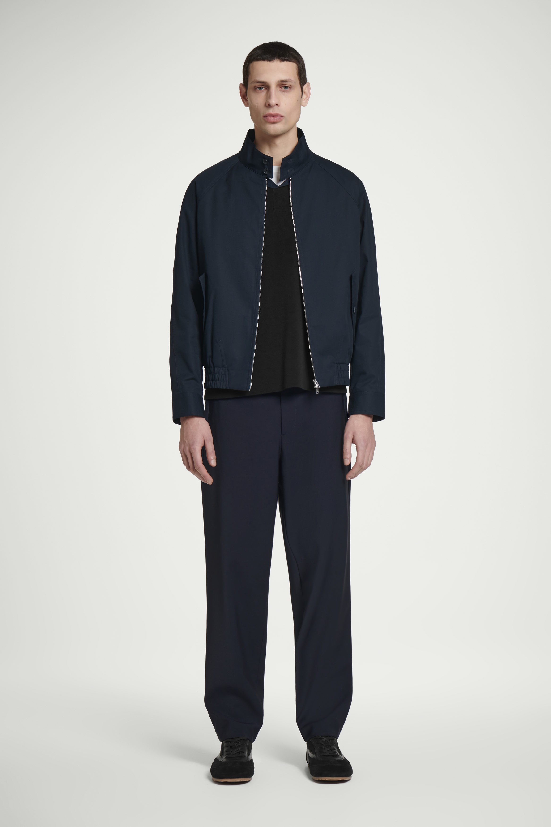 WATER-REPELLENT HARRINGTON JACKET - NAVY | COS