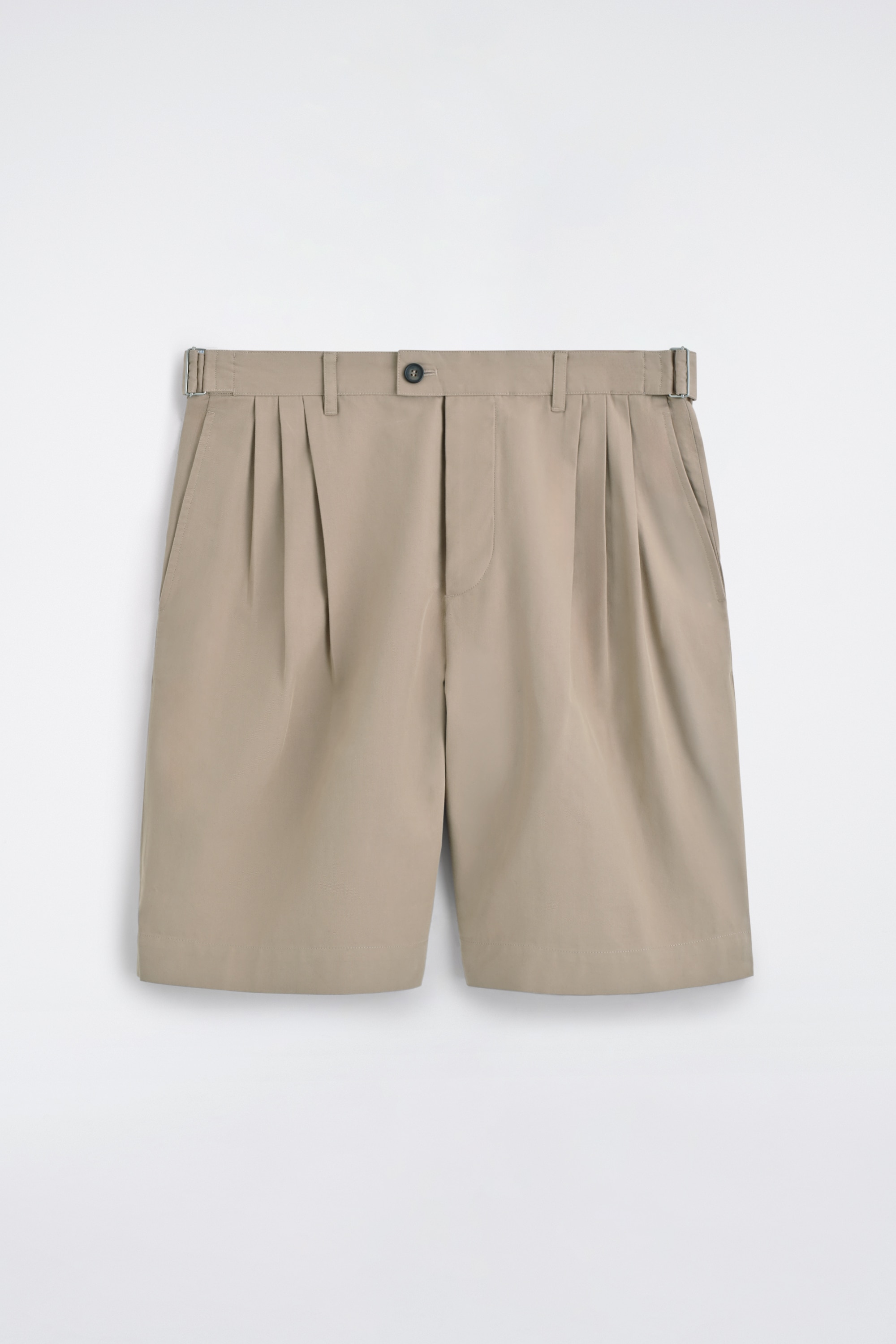 SHORT CHINO EN COTON TAILLE STYLE COSTUME - SABLE
