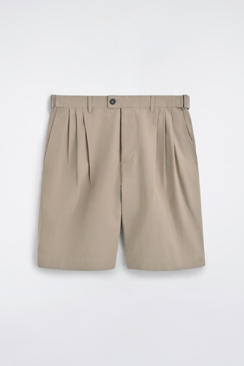 Belt-Detail Tailored Cotton Chino Shorts