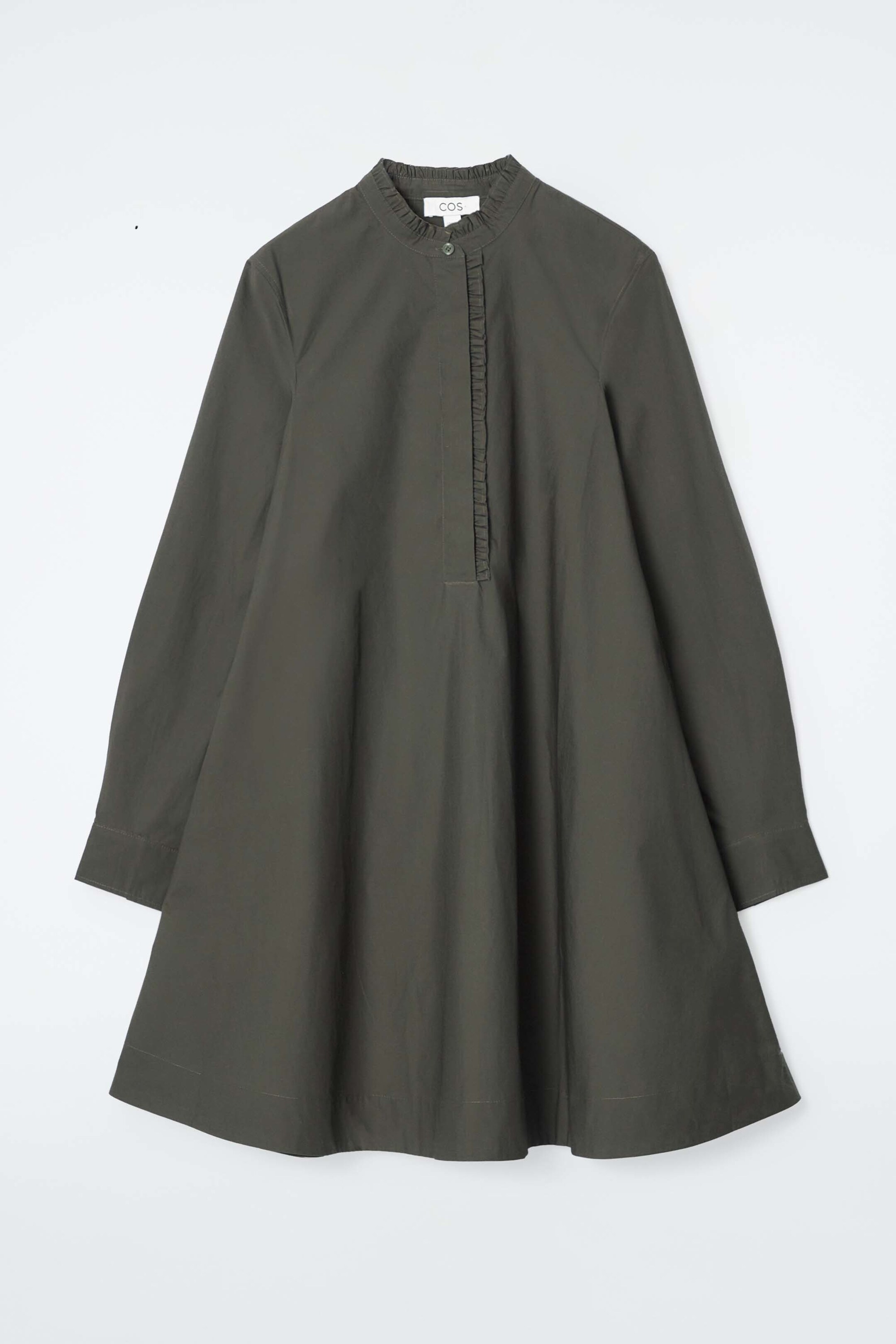Agrandir l'image: ROBE COURTE BABY DOLL À VOLANTS - KAKI FONCÉ - FEMME | H&M CH 5
