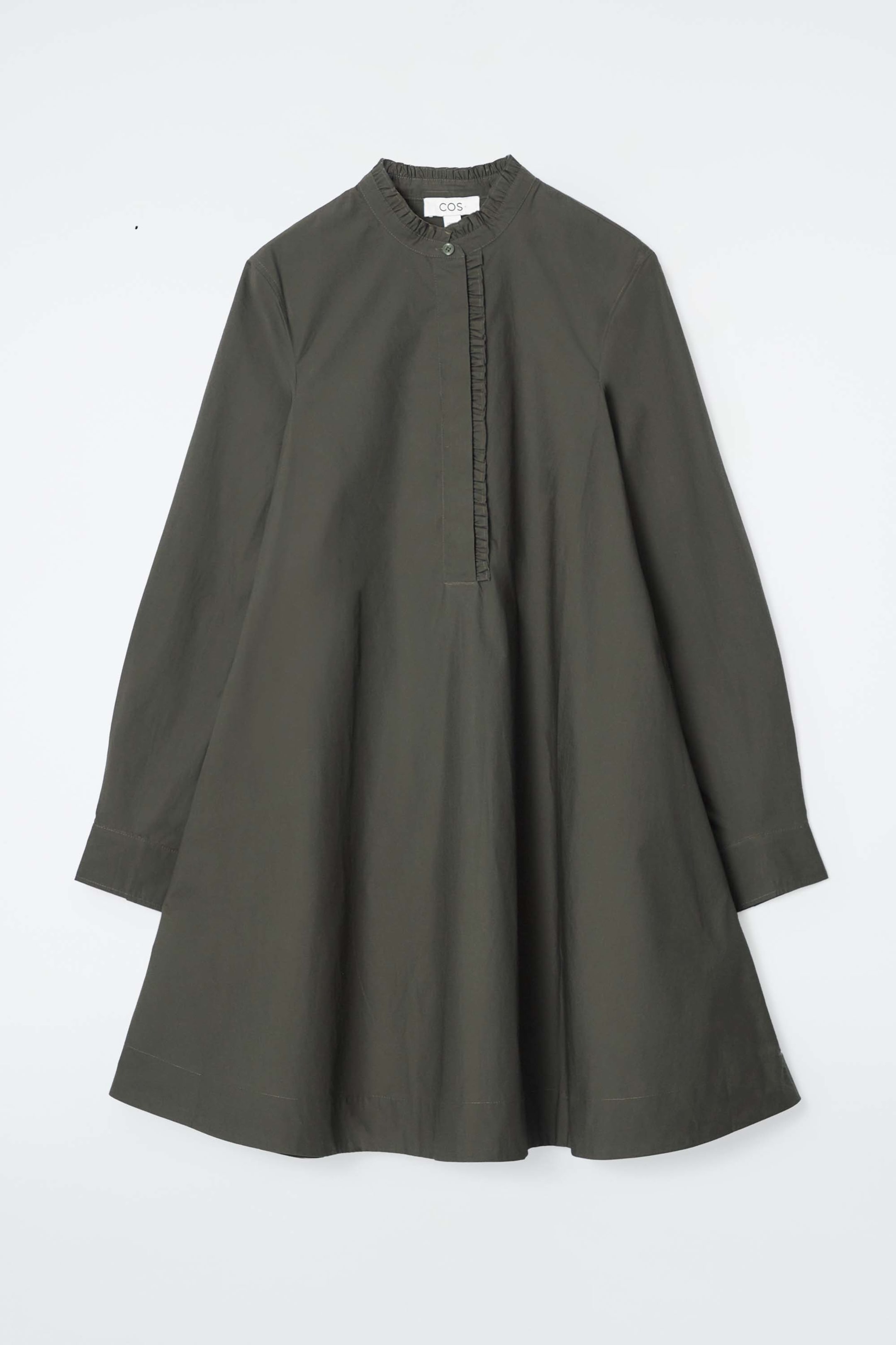Grösseres Bild ansehen: SWING MINIKLEID MIT RÜSCHEN - DUNKLES KHAKI - DAMEN | H&M CH 5