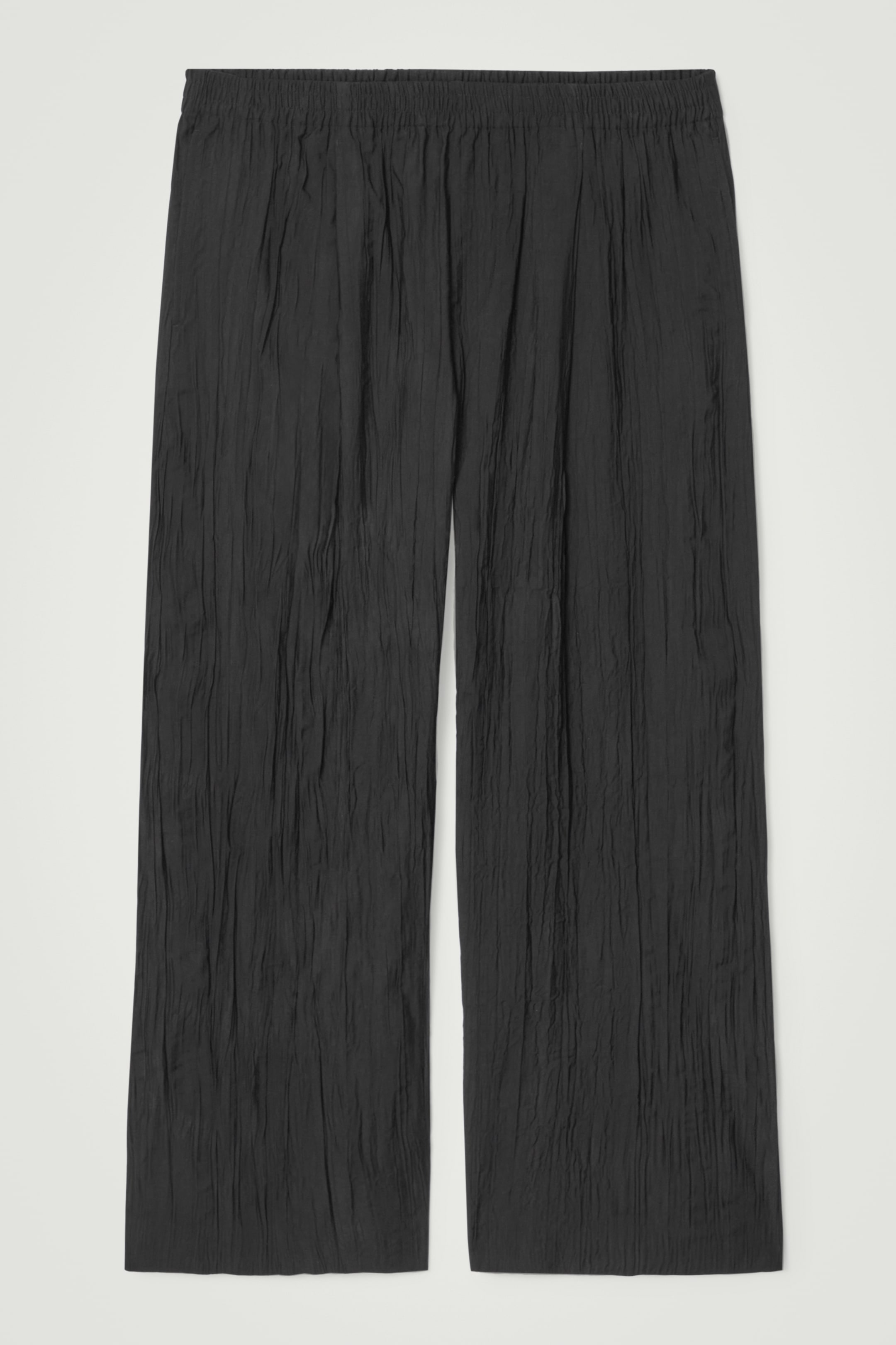 View larger image: CRINKLED WIDE-LEG TROUSERS - BLACK - Men | H&M GB 1