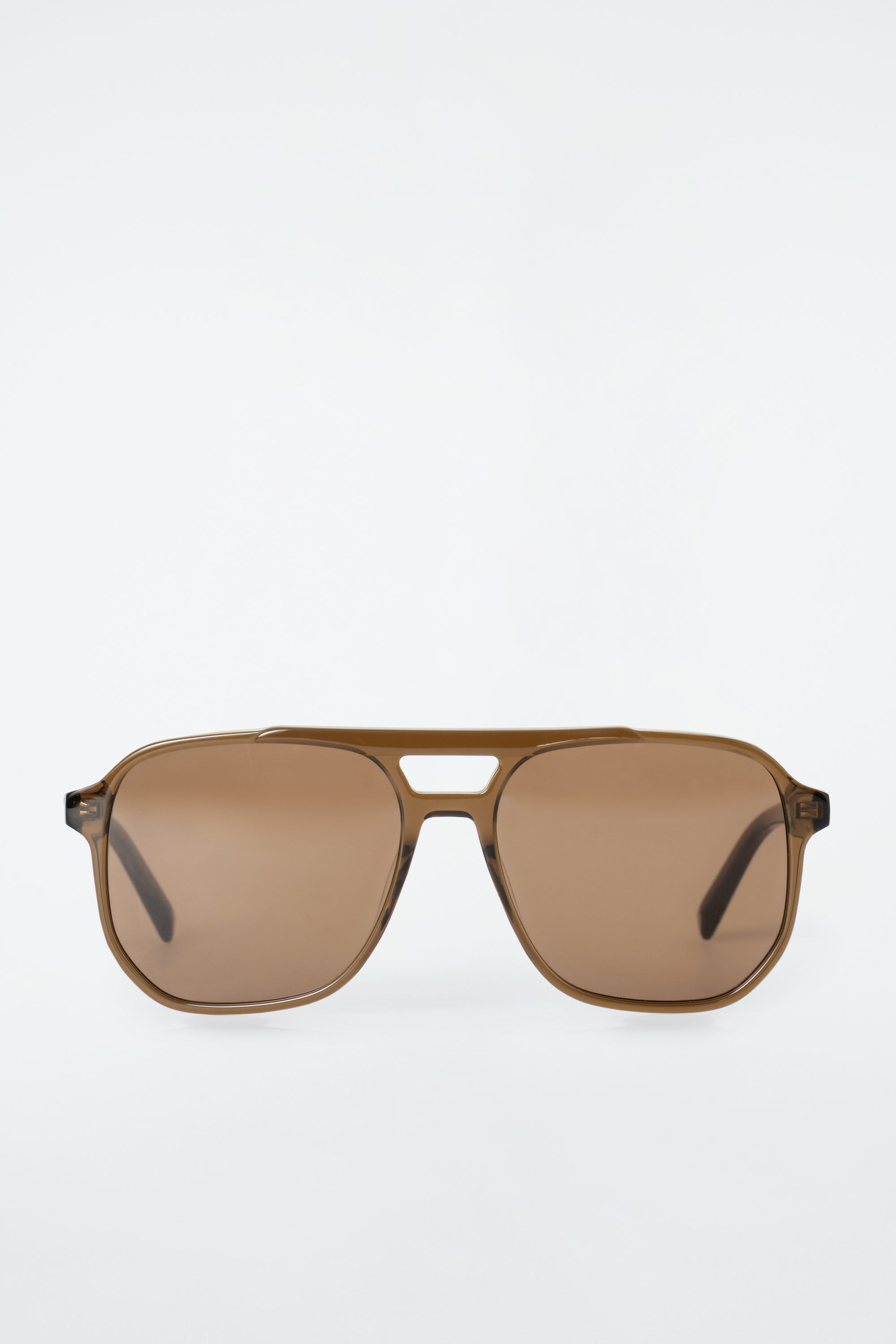 ★RECLOW★ AUBE SUNGLASS BROWN OVERSIZED SQUARE-FRAME AVIATOR SUNGLASSES - BROWN | COS