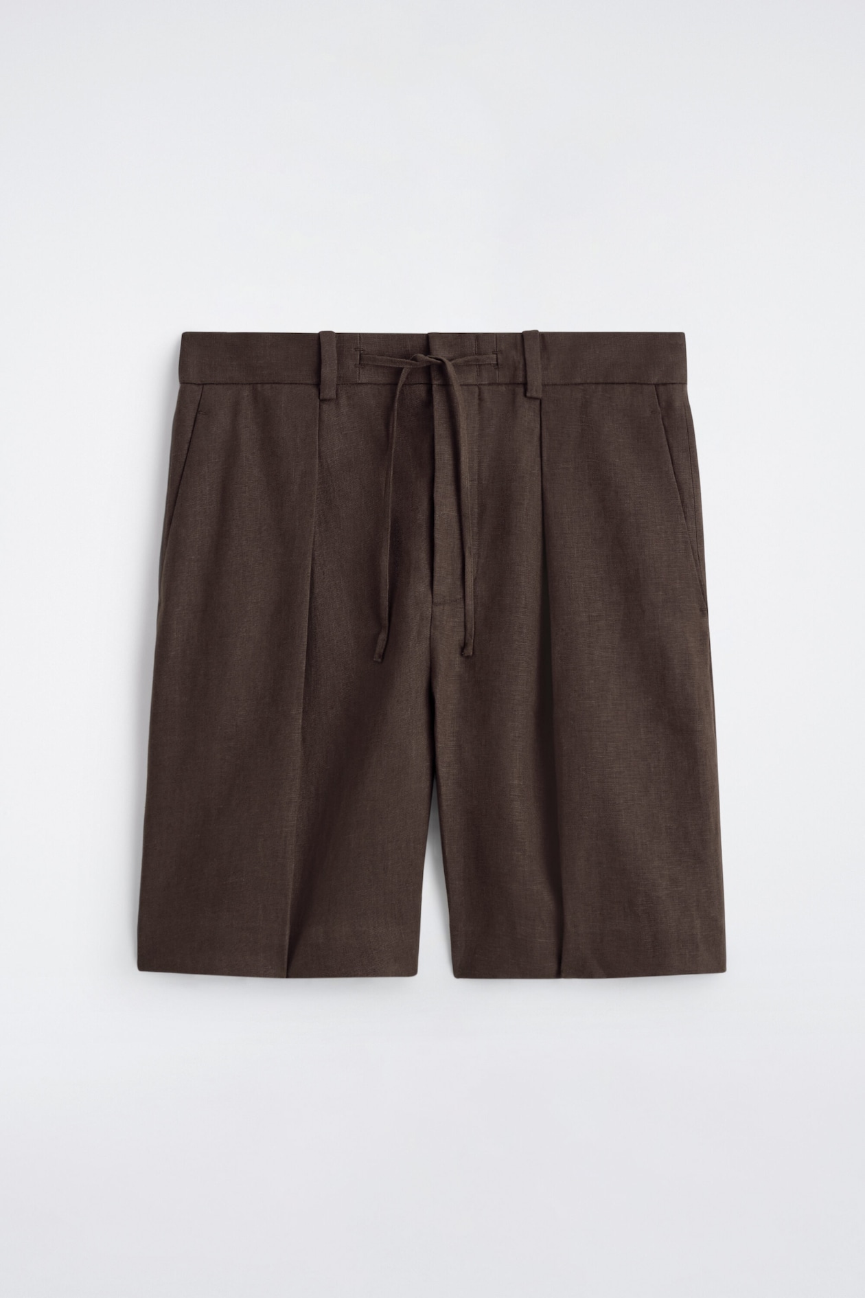 BERMUDAS DE LINO CON AJUSTE DE CORDÓN