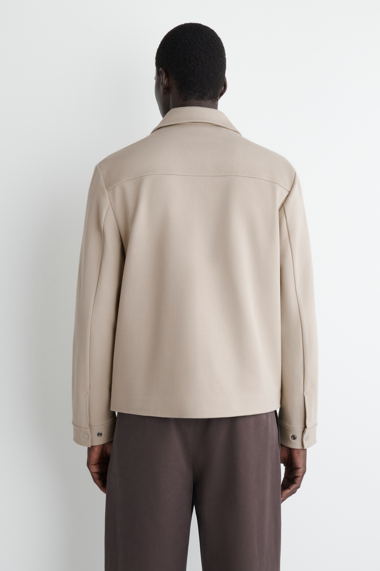 SURCHEMISE EN JERSEY-SERGÉ - TAUPE/BLEU MARINE/NOIR - 7