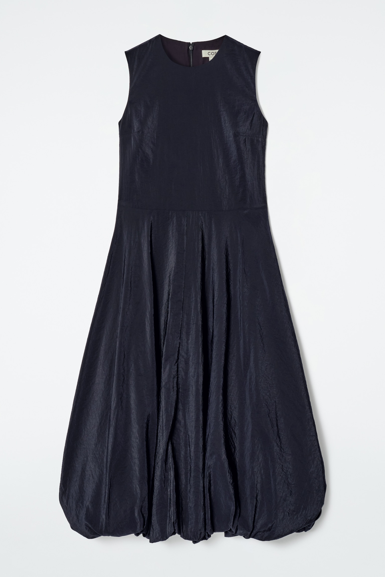 SLEEVELESS BUBBLE-HEM MIDI DRESS - TMAVĚ MODRÁ/SVĚTLĚ RŮŽOVÁ/ORANŽOVÁ - 2