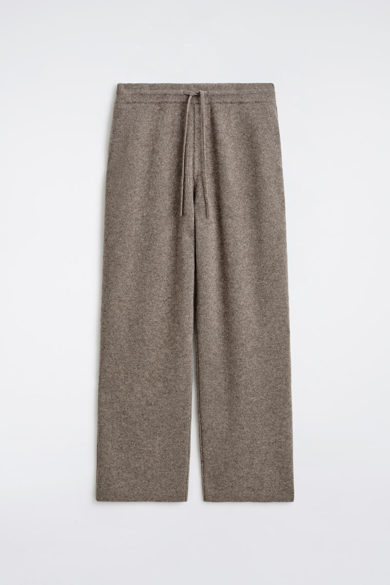 Cos Knitted Merino-yak Sweatpants In Sand