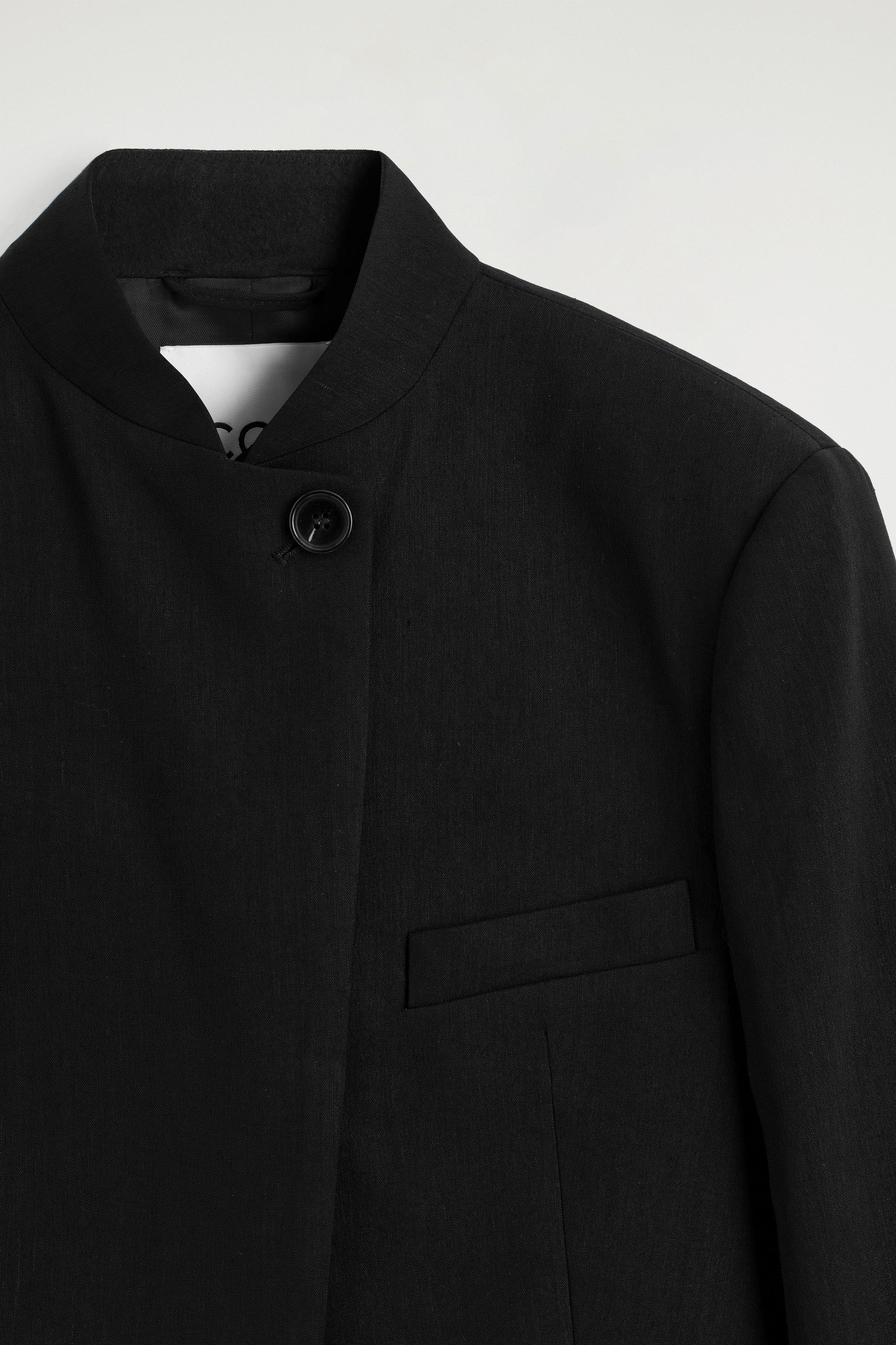 CROPPED STRUCTURED LINEN BLAZER - BLACK | COS CA CROPPED STRUCTURED LINEN BLAZER - BLACK | COS CA