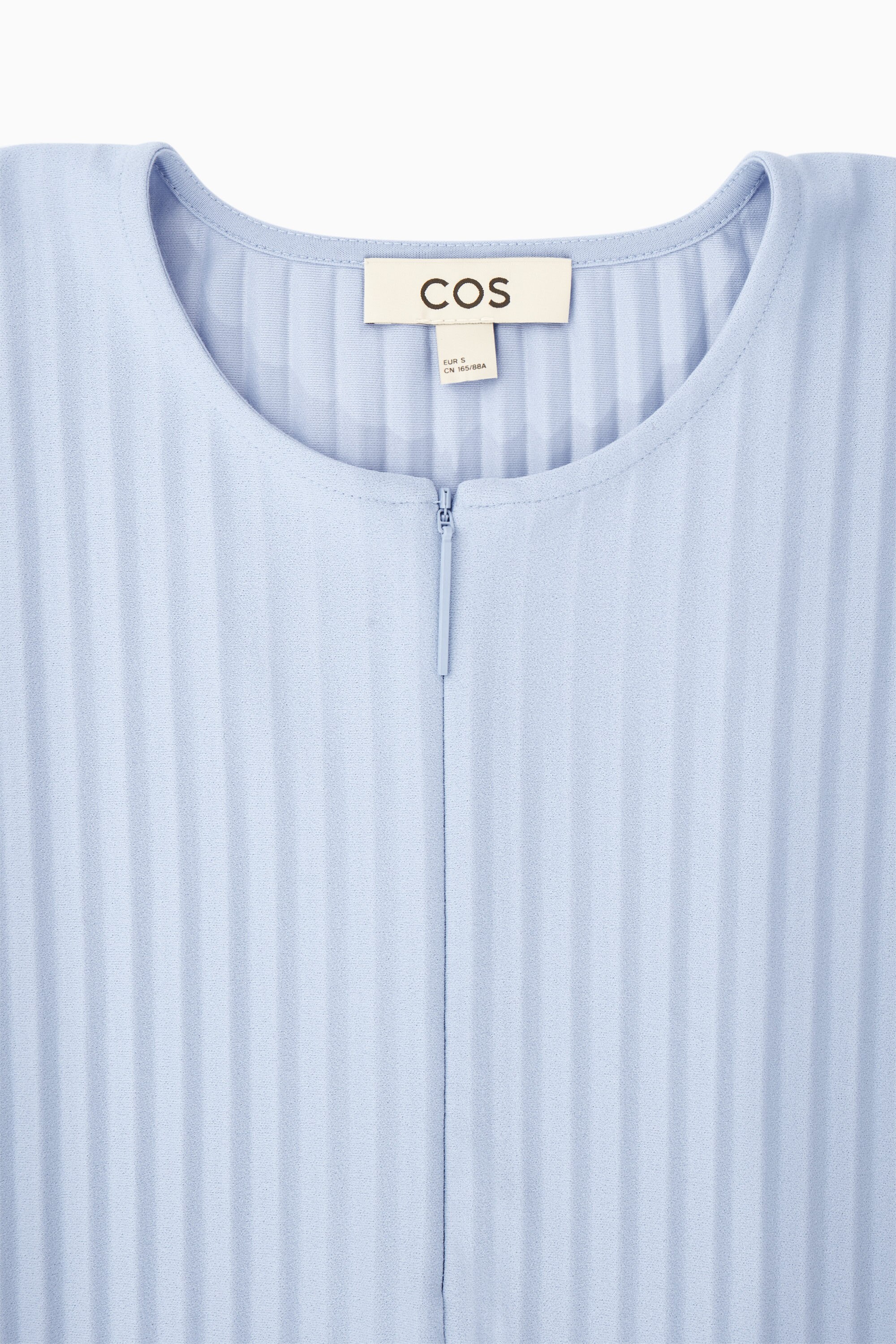 PLEATED HALF-ZIP TOP - LIGHT BLUE | COS