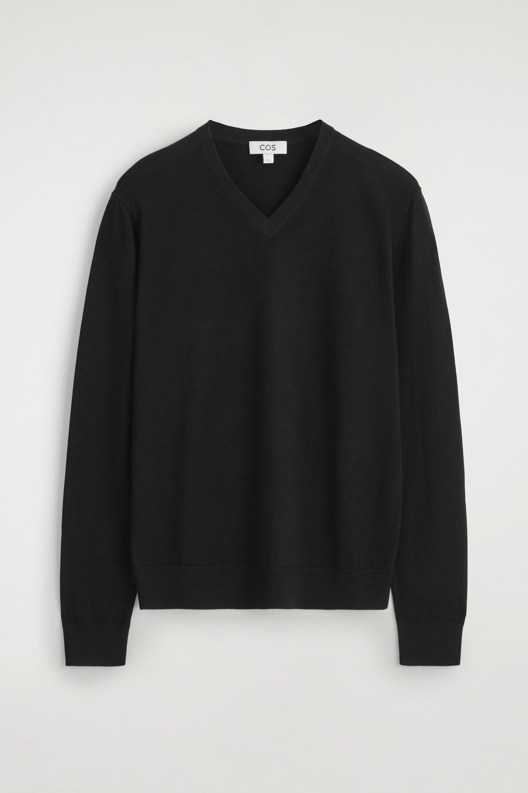 SLIM MERINO WOOL V-NECK SWEATER - BLACK | COS US