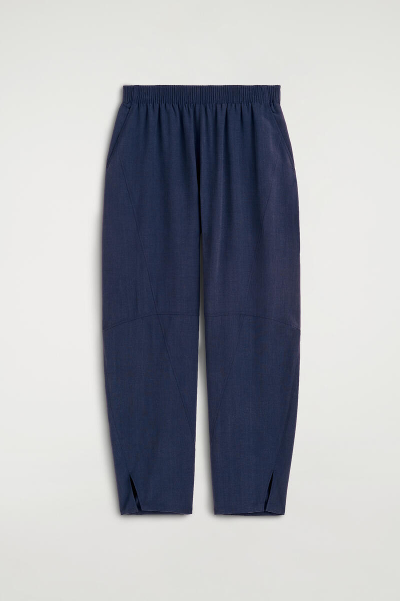 Panelled Elasticated Barrel-Leg Pants