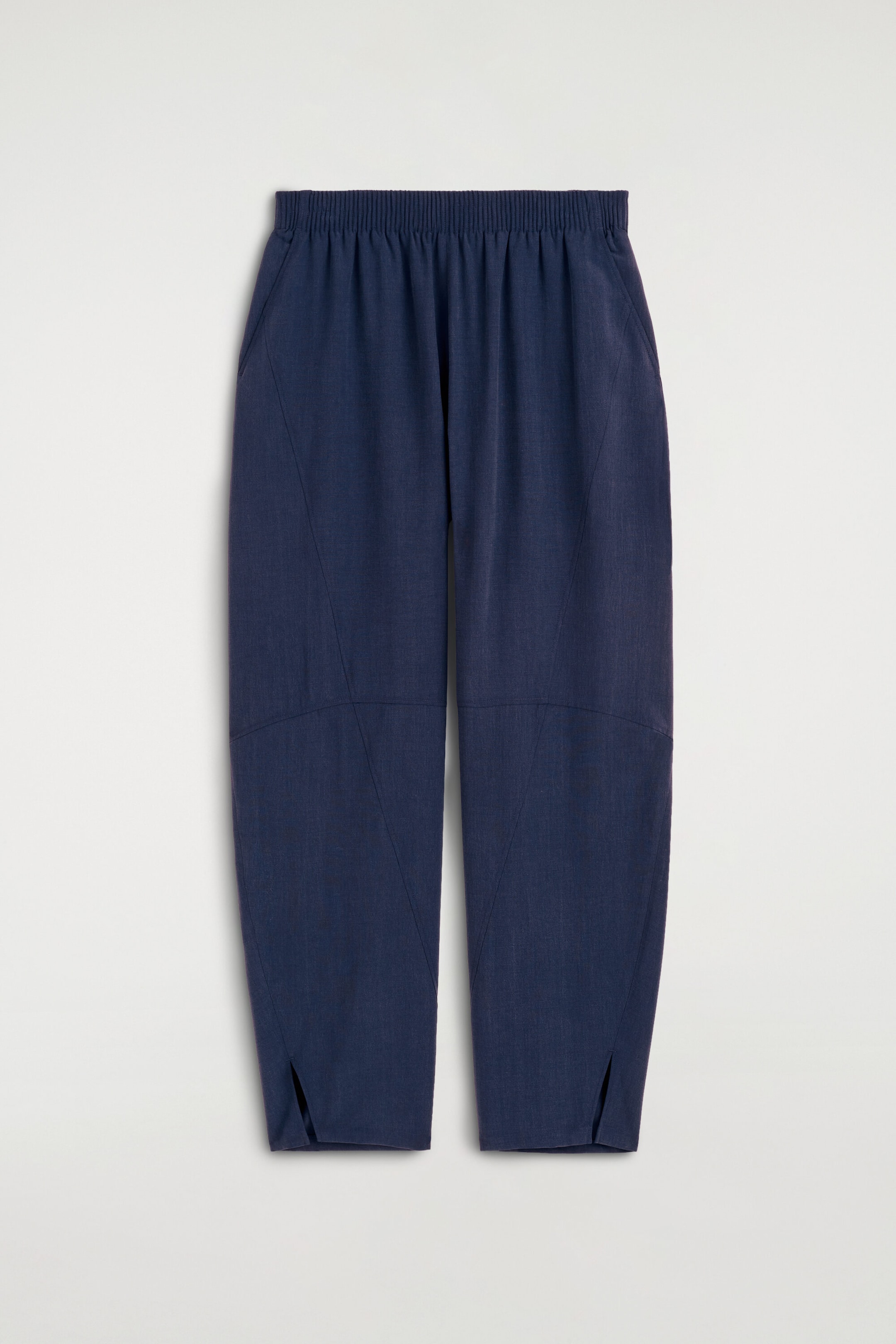 PANELLED ELASTICATED BARREL-LEG PANTS