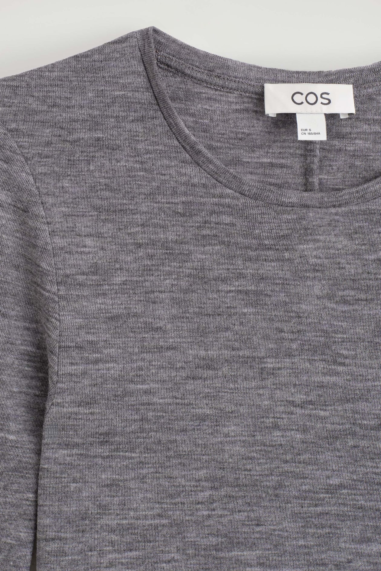 SLIM MERINO WOOL TOP — GRAY MÉLANGE