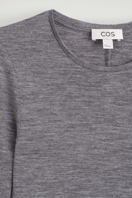 SLIM MERINO WOOL TOP — GRAY MÉLANGE 5