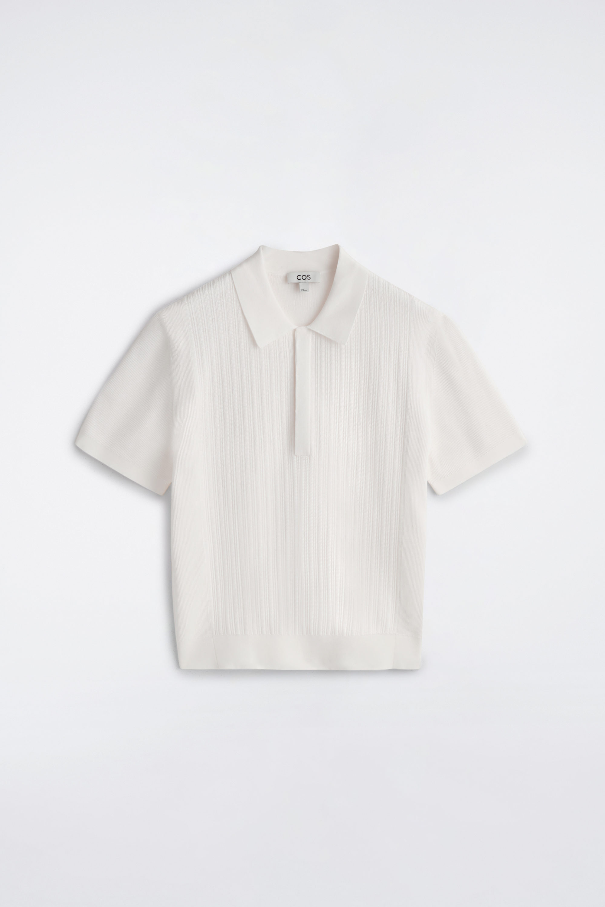 White Knit Polo, Sand Shorts