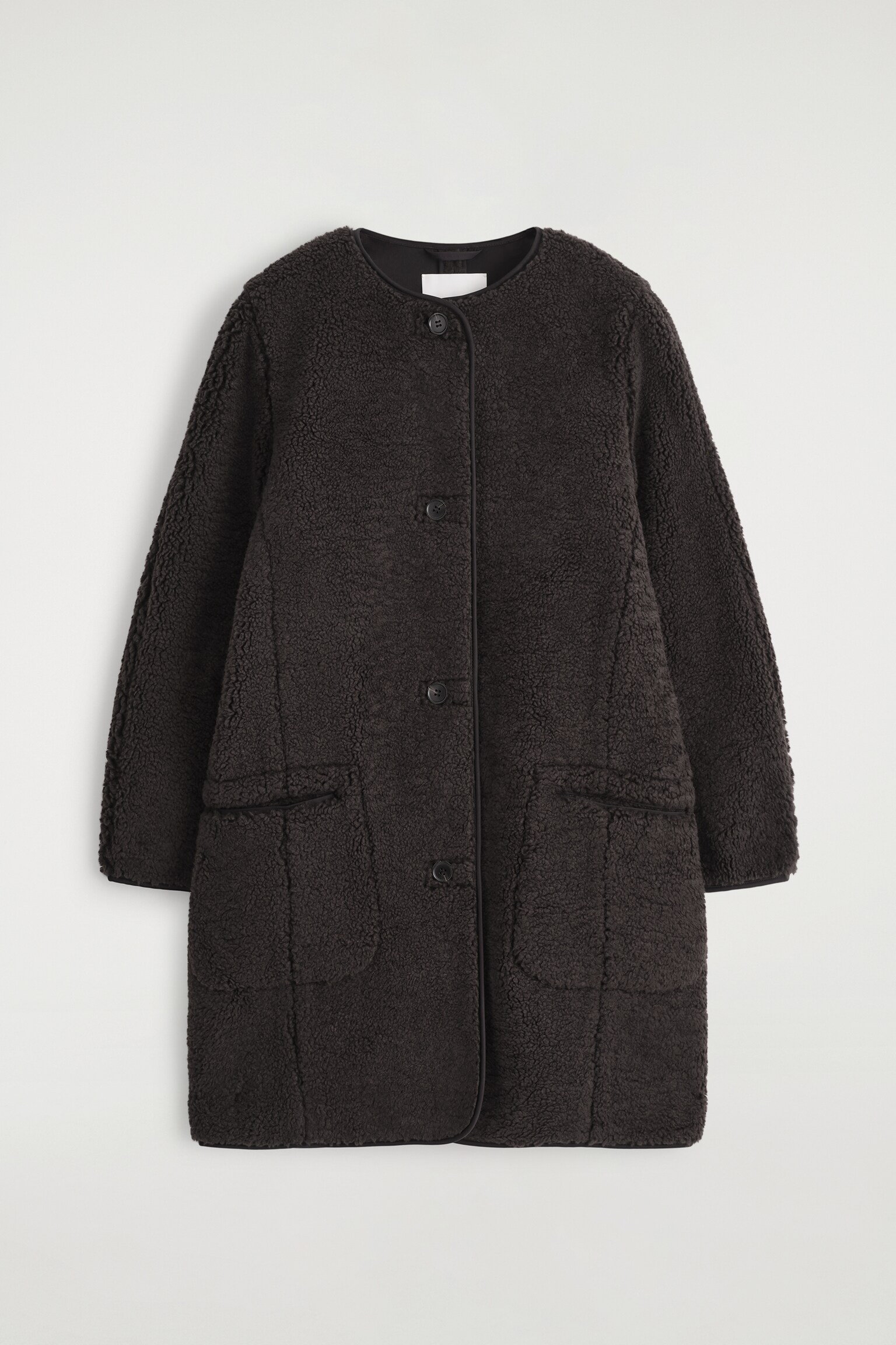 LANGE TEDDYJACKE - DUNKELBRAUN/ECRU - 2