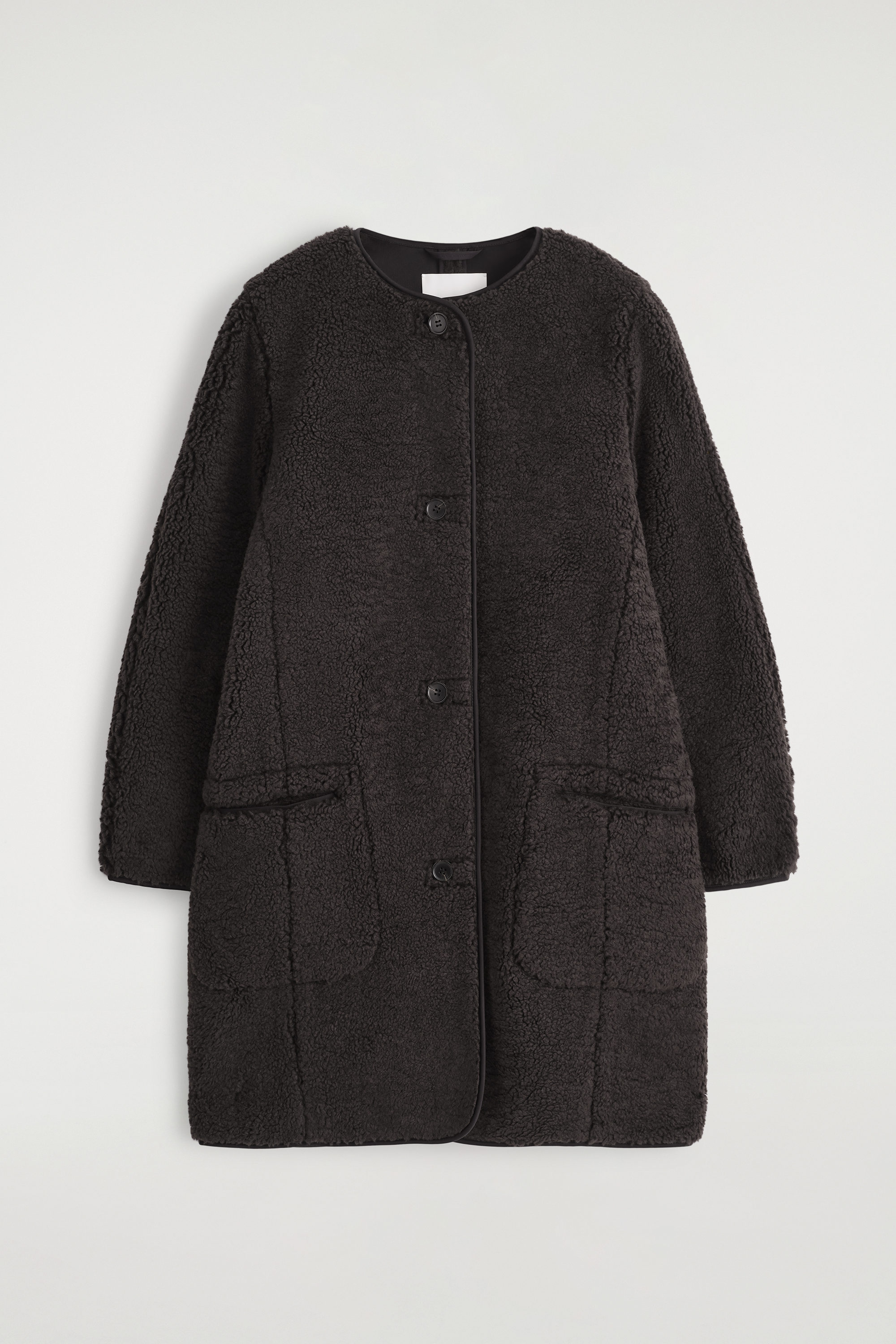ジャケット・アウター sheller handmade stitch wool jacket coat OVERSIZED WOOL-BLEND SCARF JACKET - CHARCOAL / PINSTRIPED | COS