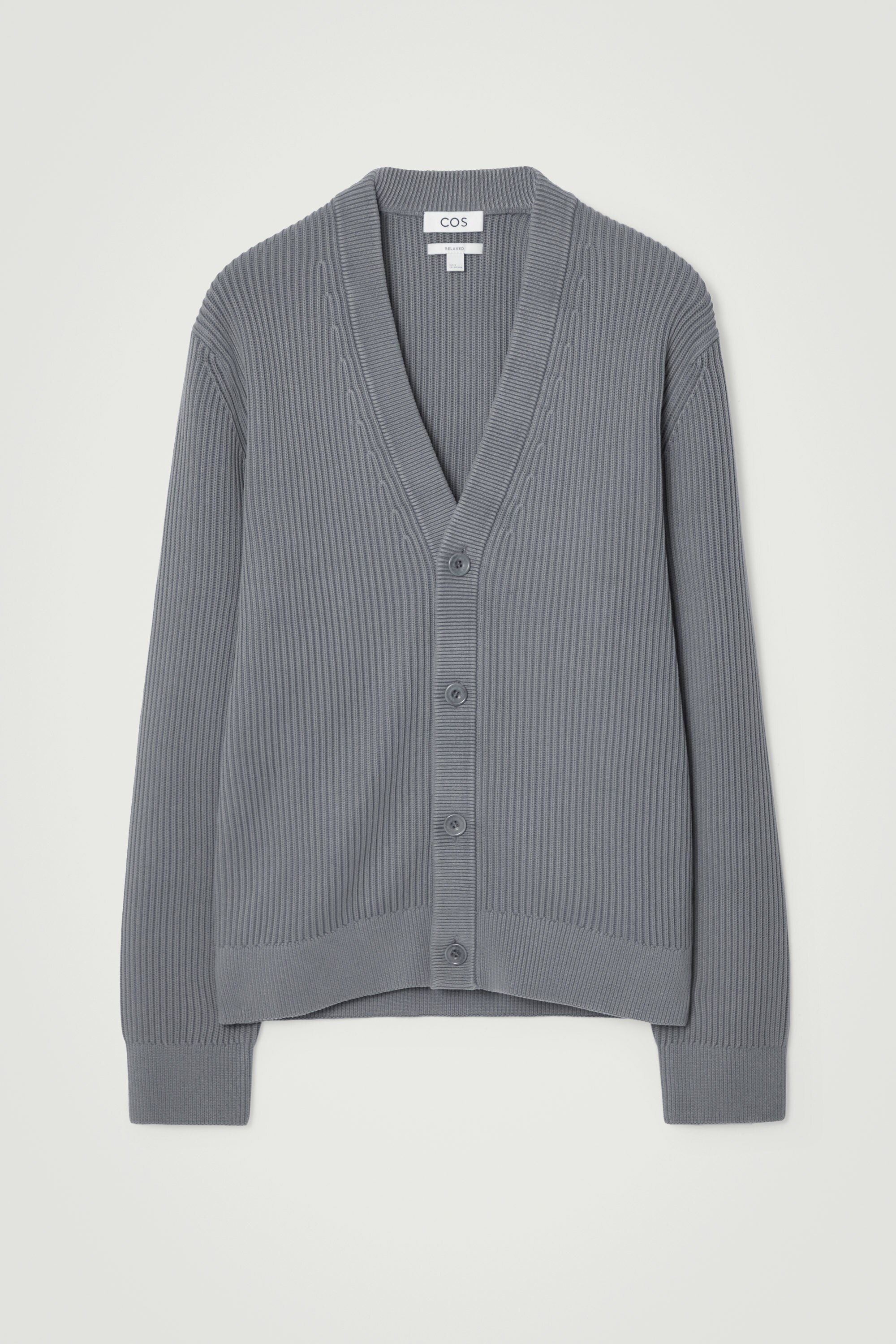 ACID-WASH COTTON CARDIGAN - GREY | COS