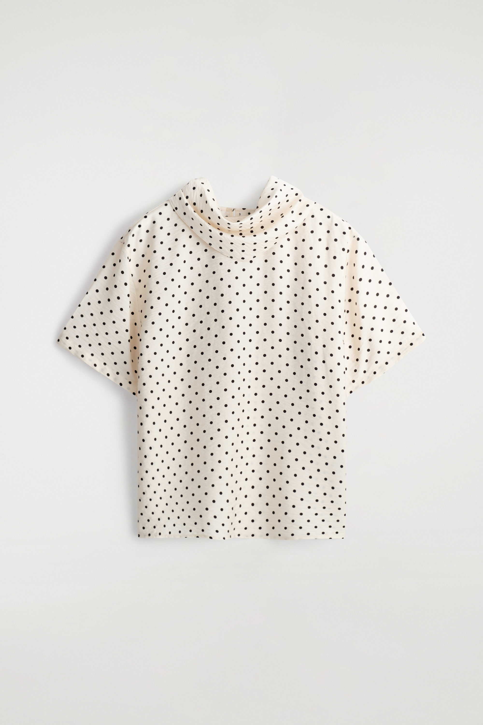 DRAPED SCARF-DETAIL TOP - IVORY / POLKA DOT | COS US