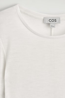 SLIM MERINO WOOL TOP — CREAM 8