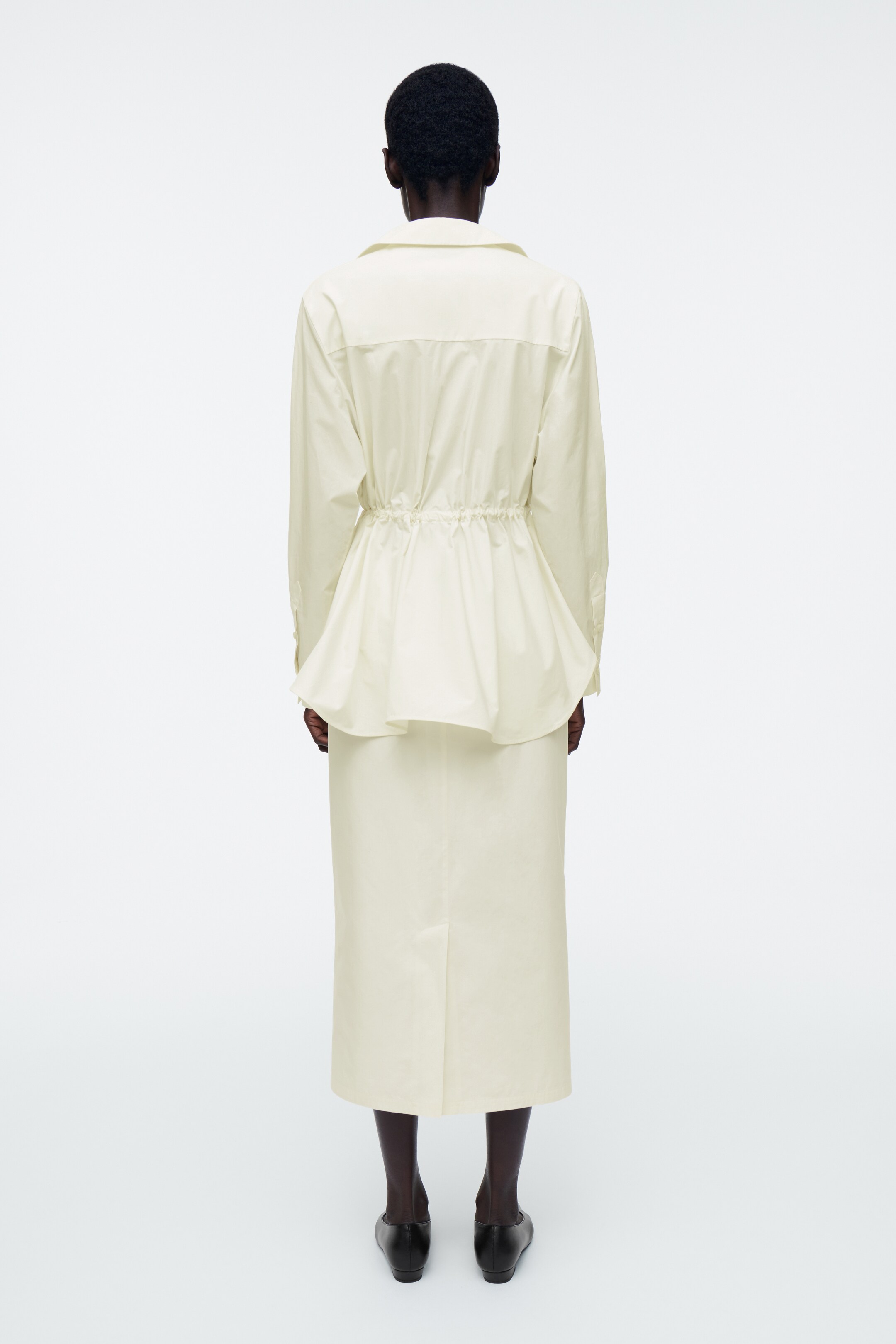 View larger image: COTTON DRAWSTRING MIDI SKIRT - BUTTERMILK - Ladies | H&M GB 3