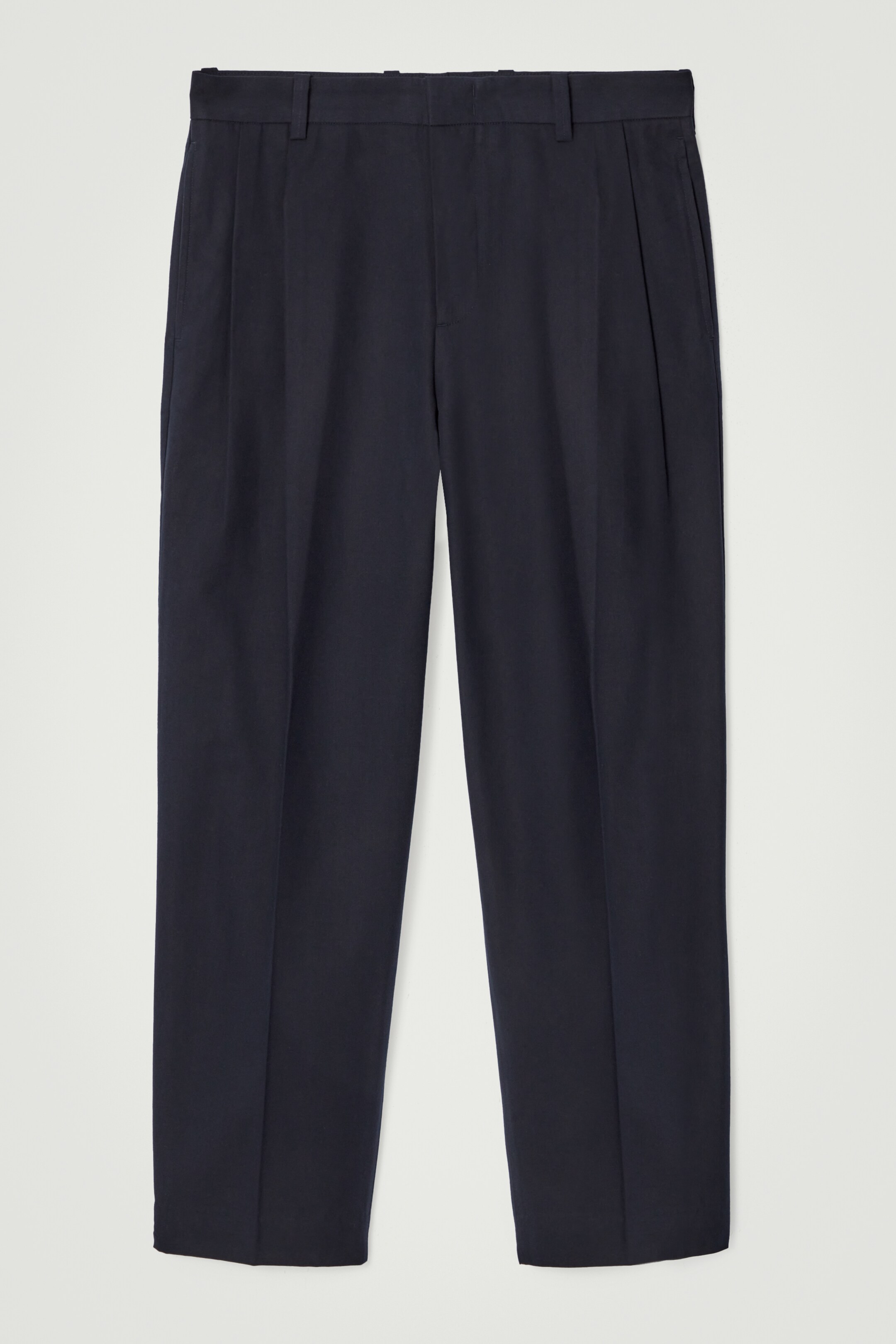 View larger image: RELAXED PLEATED COTTON TAPERED TROUSERS - NAVY - Men | H&M GB 6