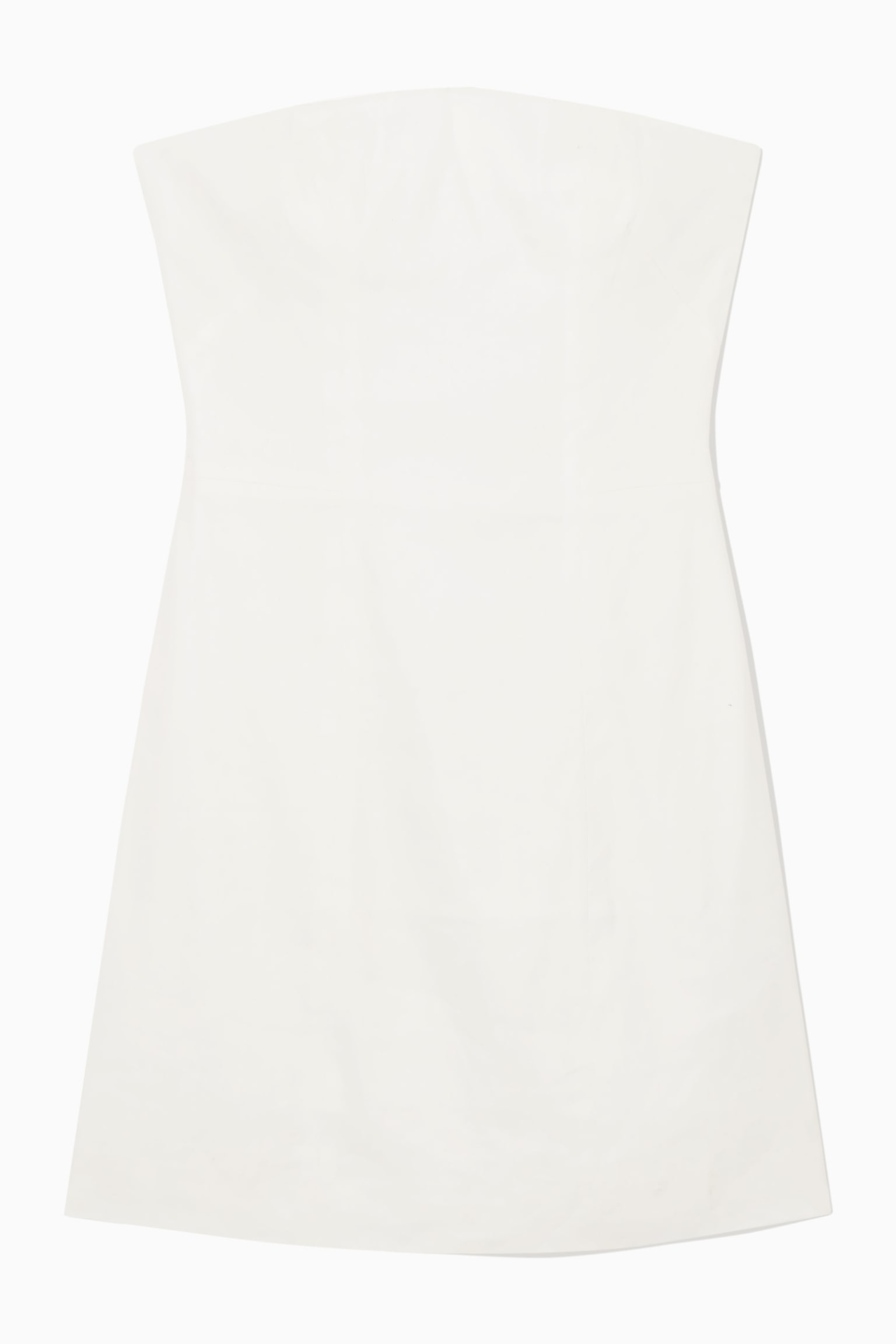 LINEN-BLEND MINI BUSTIER DRESS - OFF-WHITE/BLACK