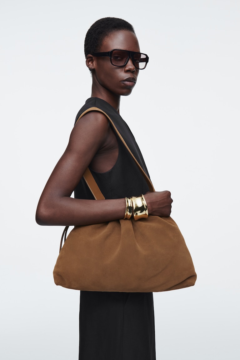 CAVATELLI CLUTCH BAG SUEDE BROWN Ladies H&M GB