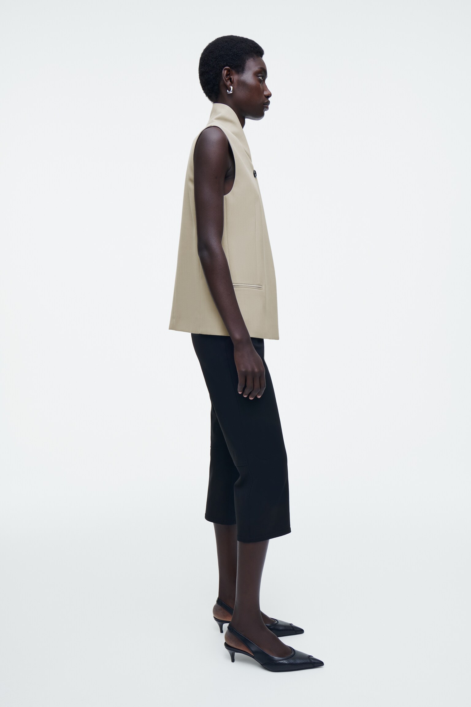 LONG GILET EN LAINE - CAPPUCCINO - 5