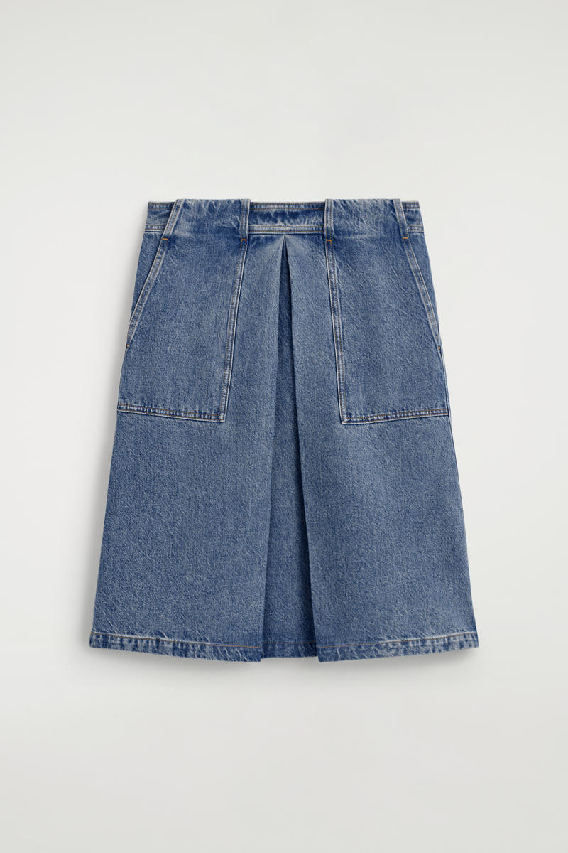 Denim A-Line Utility Skirt