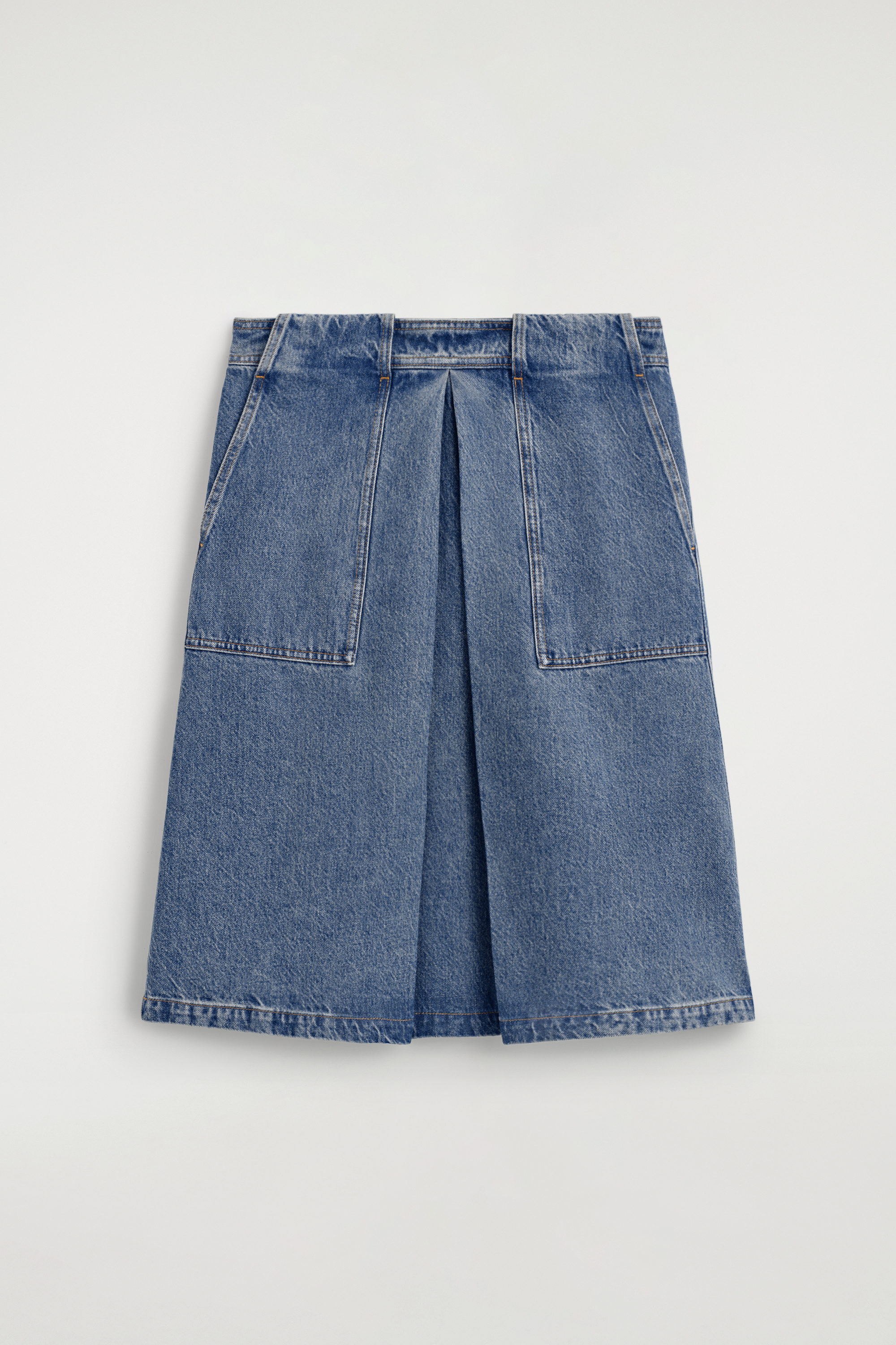 DENIM A-LINE UTILITY SKIRT - BLUE | COS US