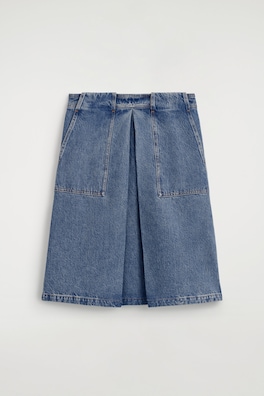 DENIM A-LINE UTILITY SKIRT — BLUE 6