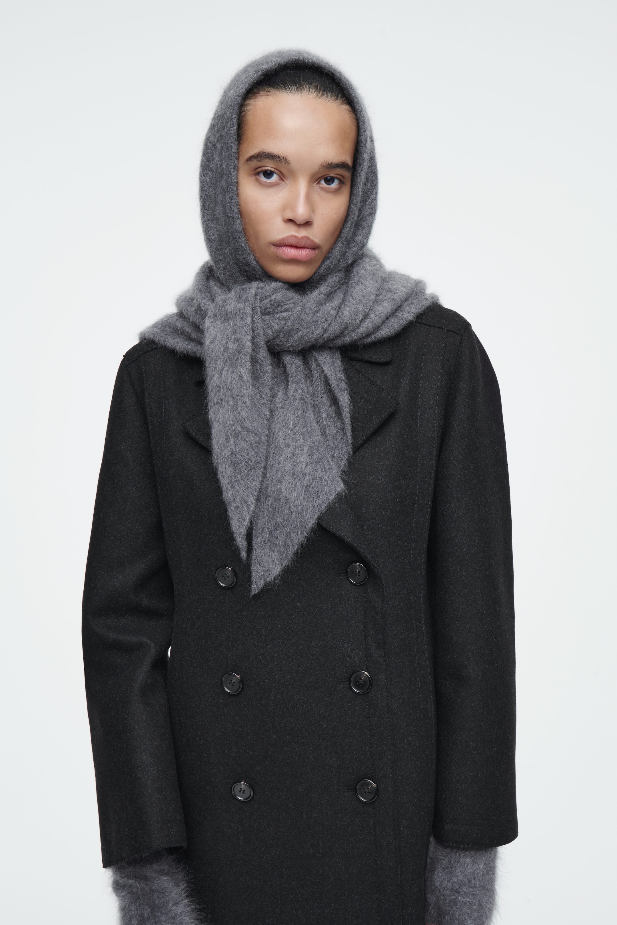 PURE BRUSHED-CASHMERE TRIANGLE SCARF