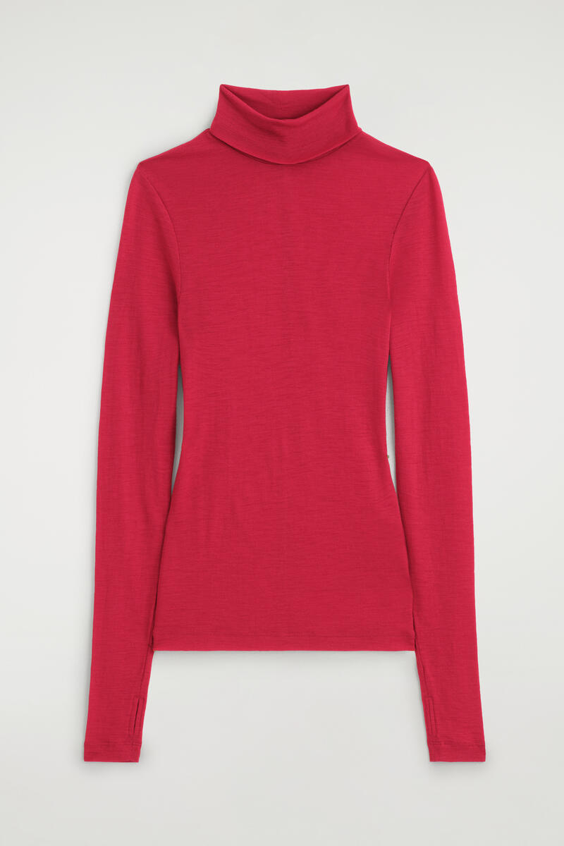 Merino Wool Turtleneck Top