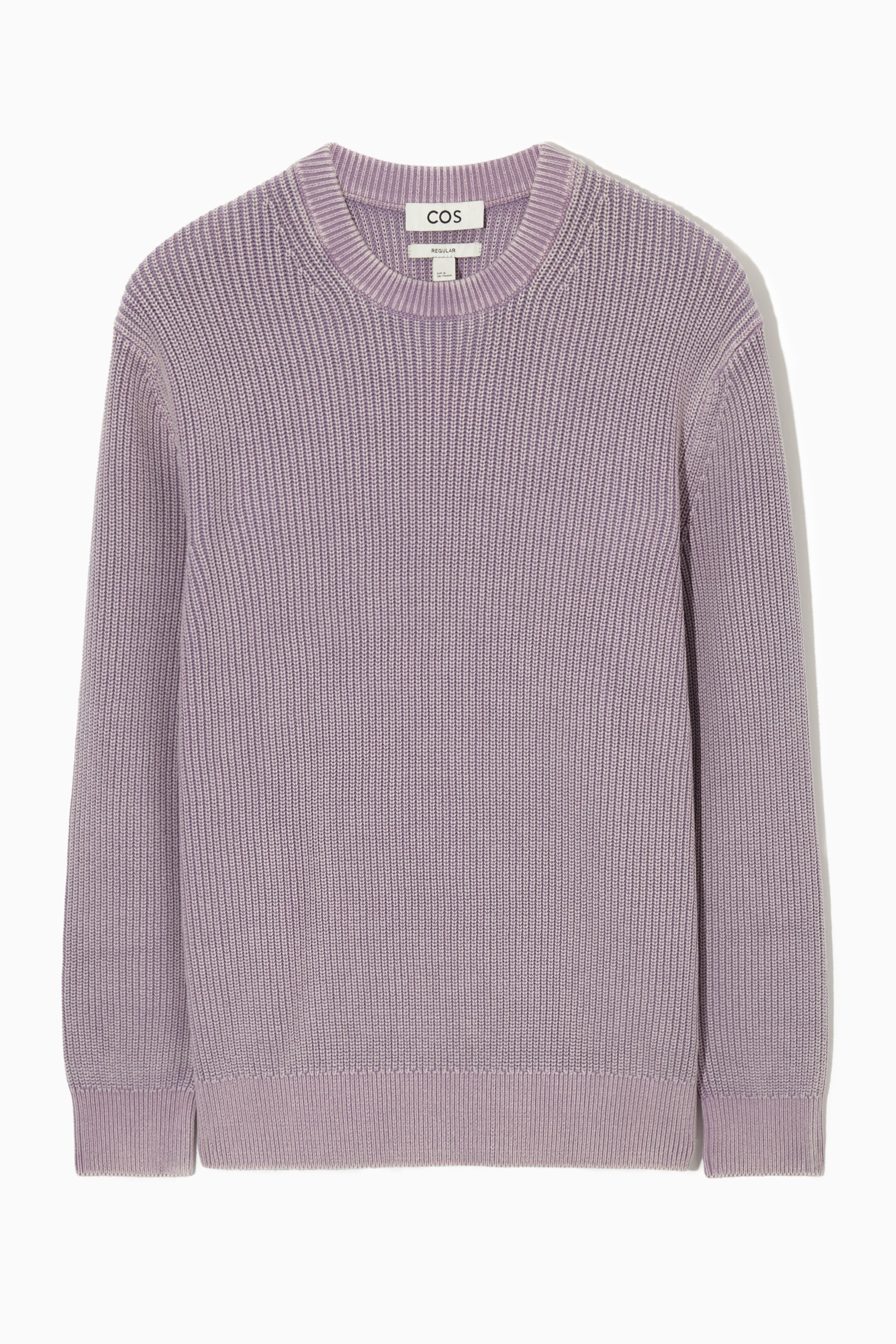 View larger image: STONE-WASHED KNITTED JUMPER - LIGHT PURPLE - Men | H&M GB 1