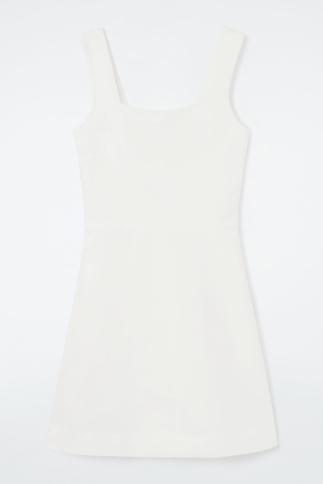 cos square neck mini pinafore dress SQUARE-NECK MINI PINAFORE DRESS - WHITE