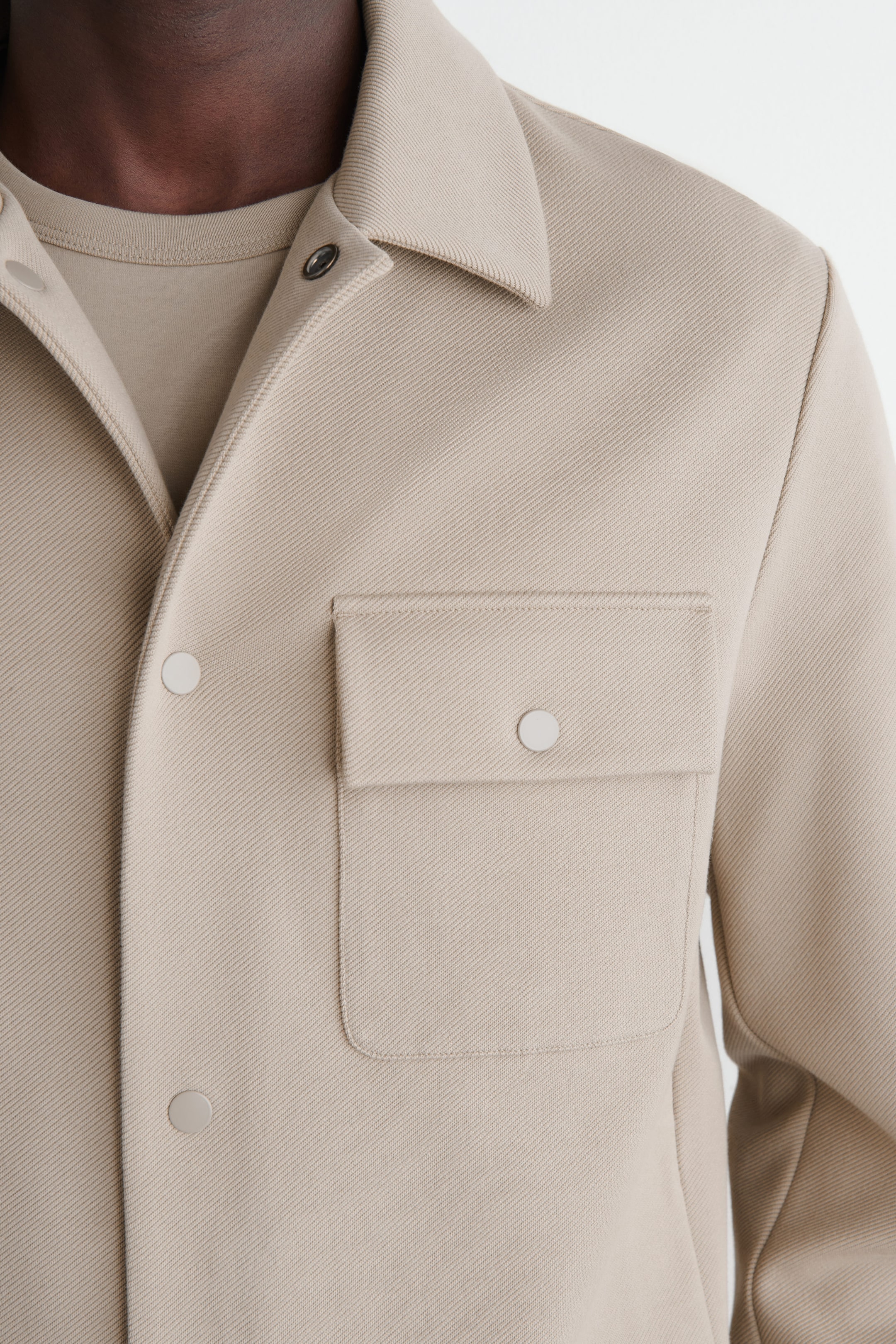 JERSEY-TWILL SHIRT JACKET
