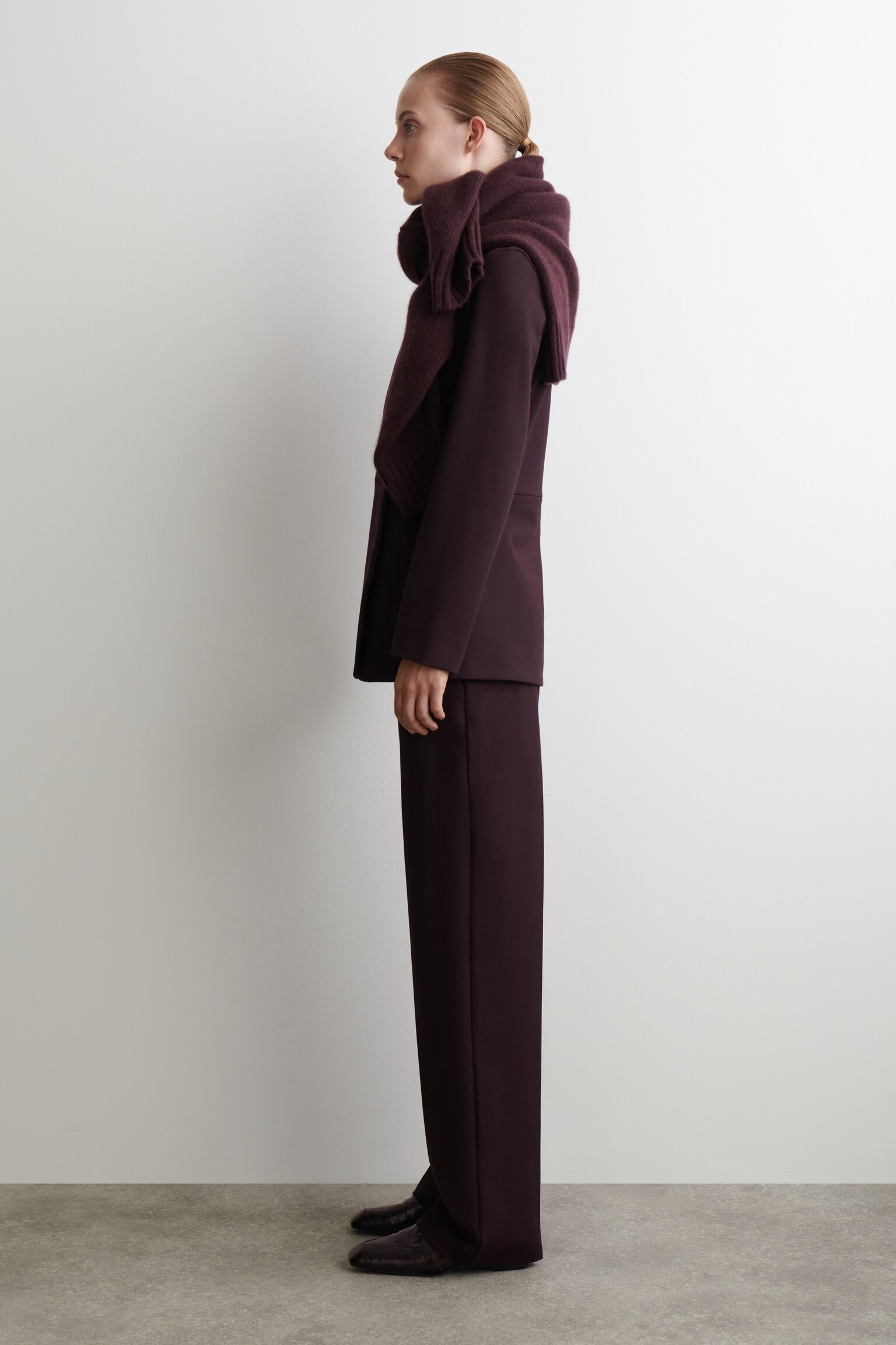 MILANO STRAIGHT-LEG TROUSERS - BURGUNDY/BLACK - 5