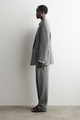 SHAWL-COLLAR WOOL BLAZER — GRAPHITE 3