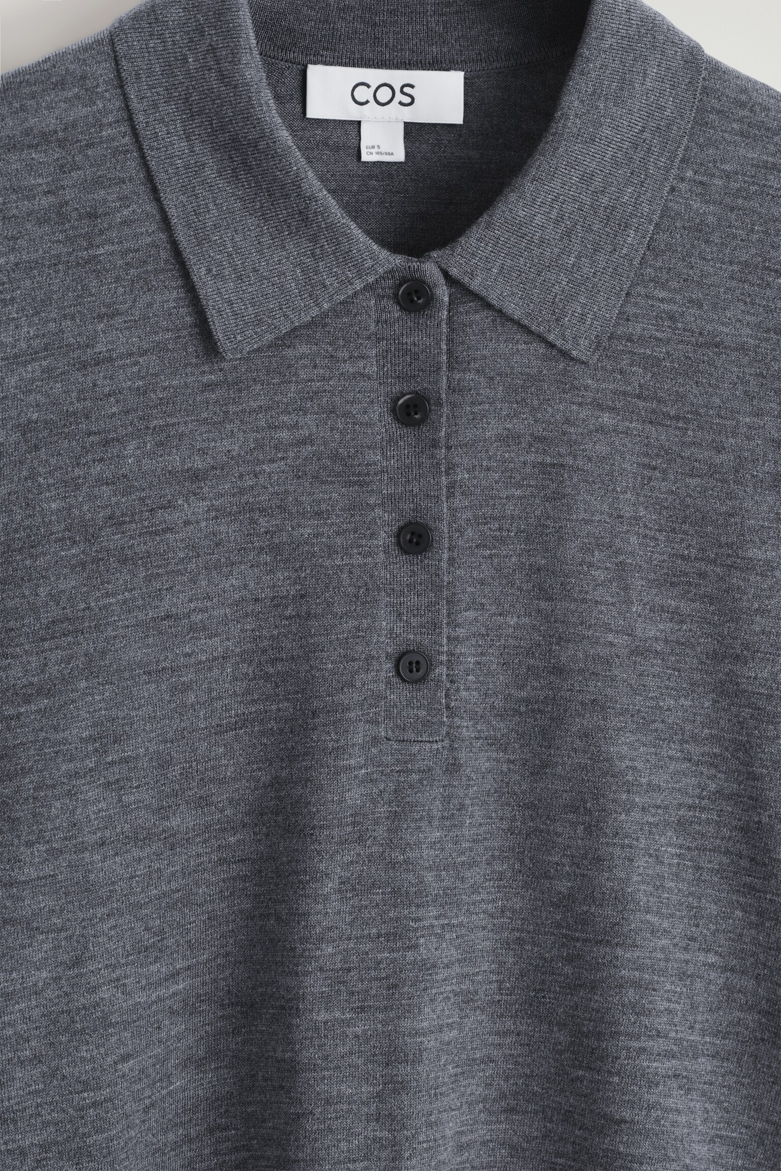POLOPULLOVER AUS MERINOWOLLE - GRAU MELIERT/SCHWARZ/ROSTBRAUN - 3