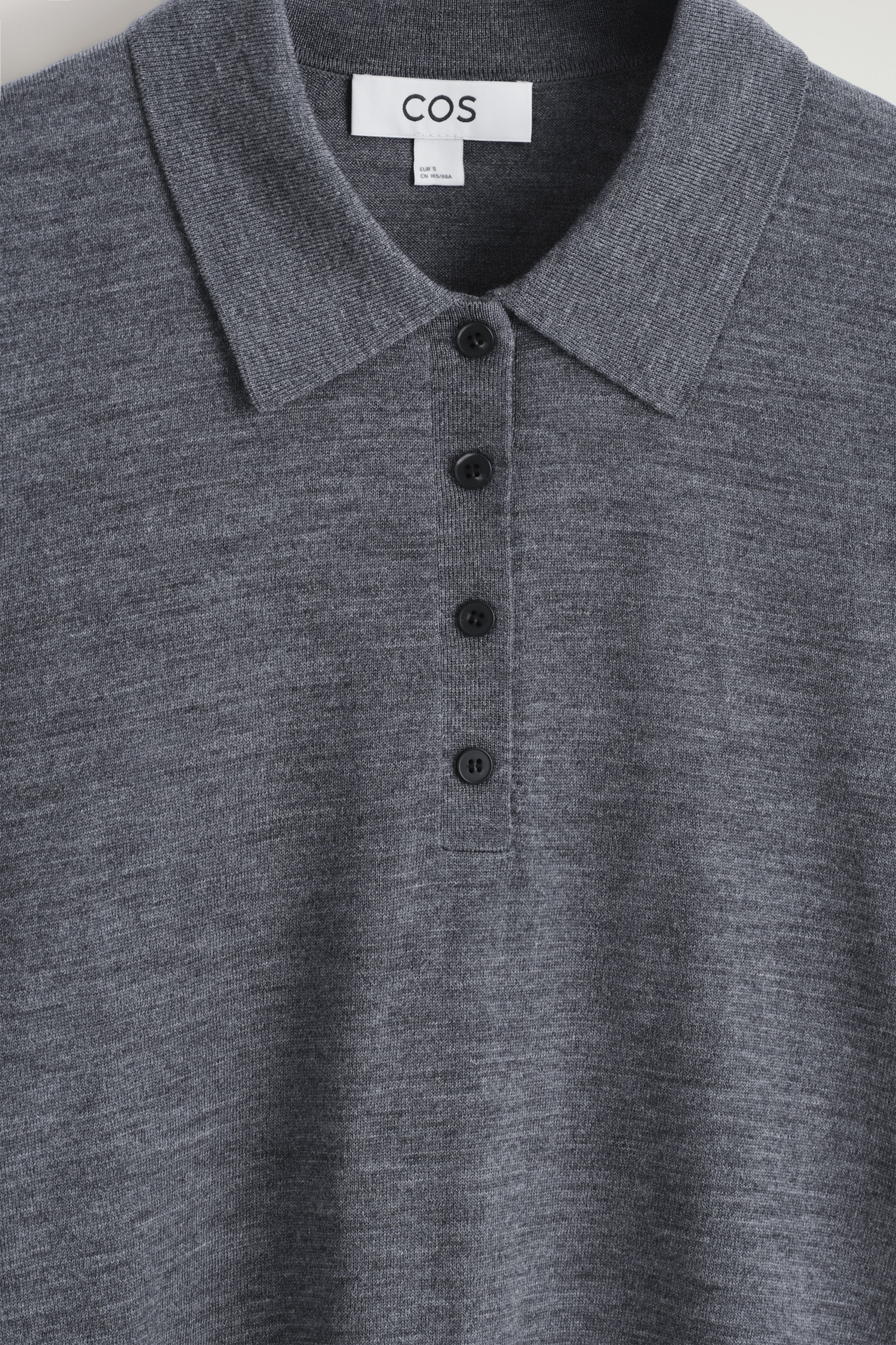 Grösseres Bild ansehen: POLOPULLOVER AUS MERINOWOLLE - GRAU MELIERT - DAMEN | H&M CH 7