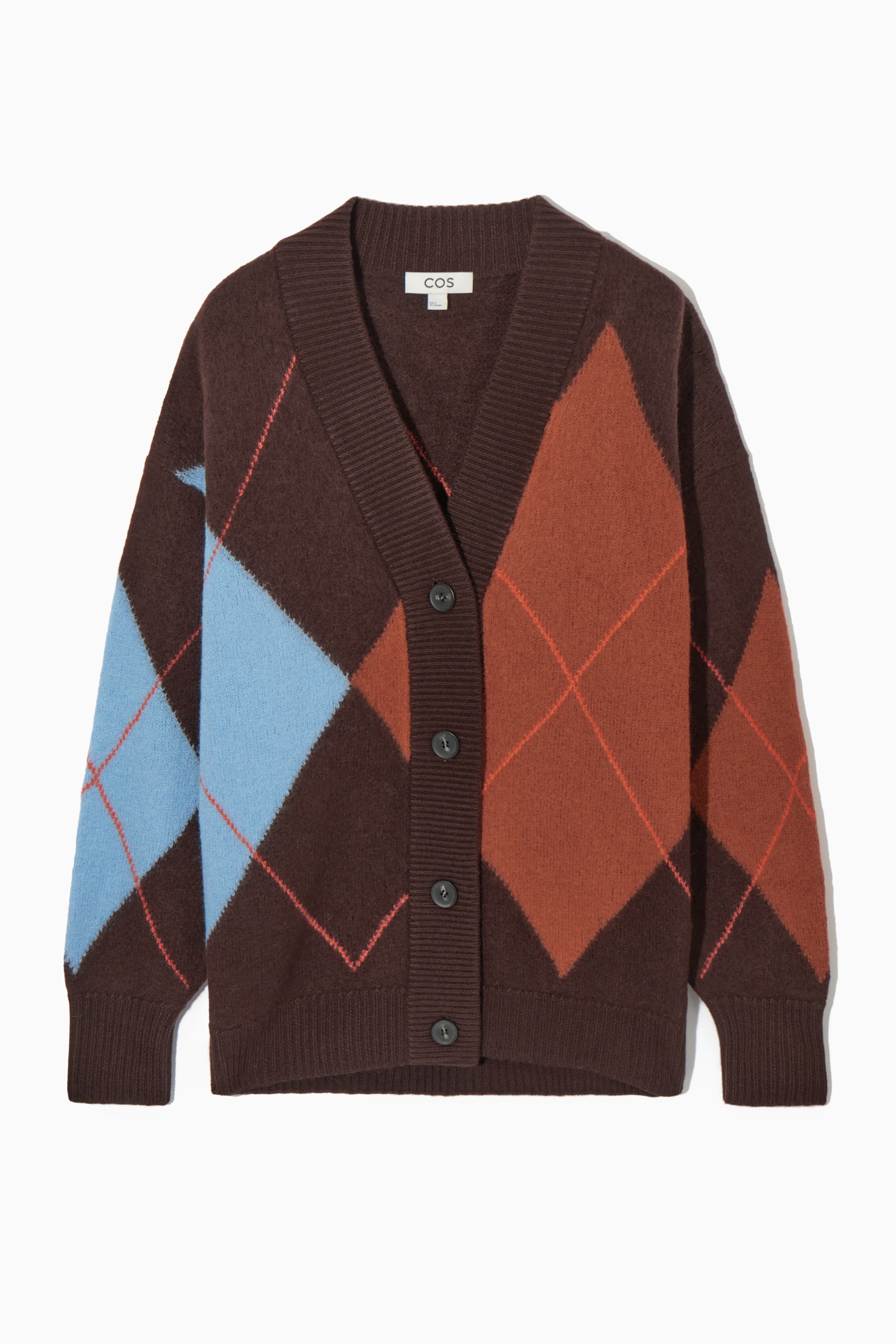 View larger image: ARGYLE WOOL CARDIGAN - BROWN / ARGYLE - Ladies | H&M GB 1