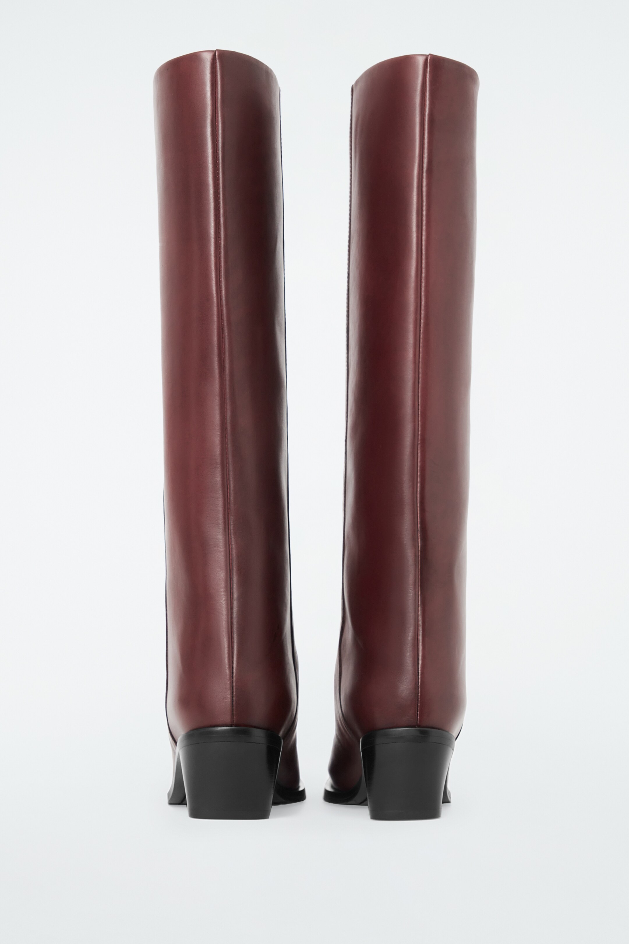 View larger image: SQUARE-TOE LEATHER KNEE-HIGH BOOTS - BRICK RED - Ladies | H&M GB 2