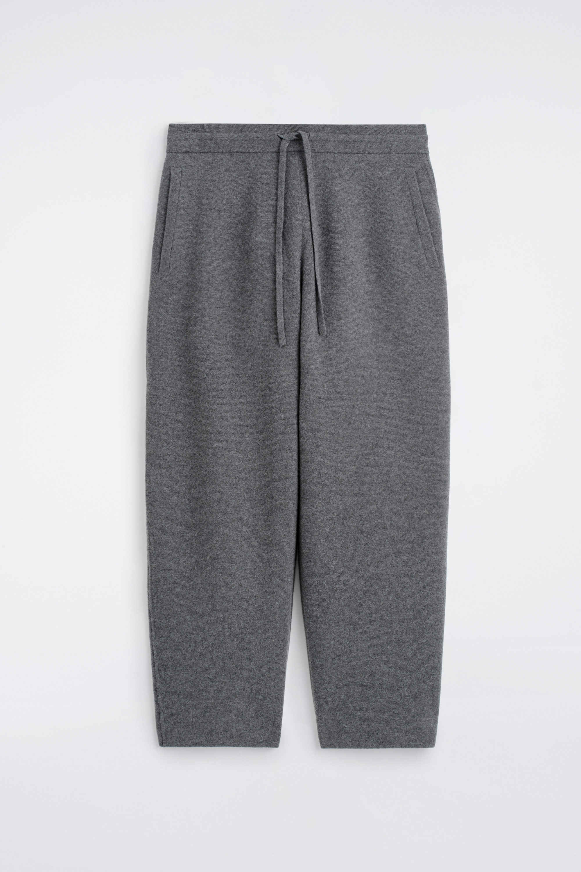TAILORED WOOL-FLANNEL STRAIGHT-LEG TRACK PANTS - GRAY MÉLANGE | COS US