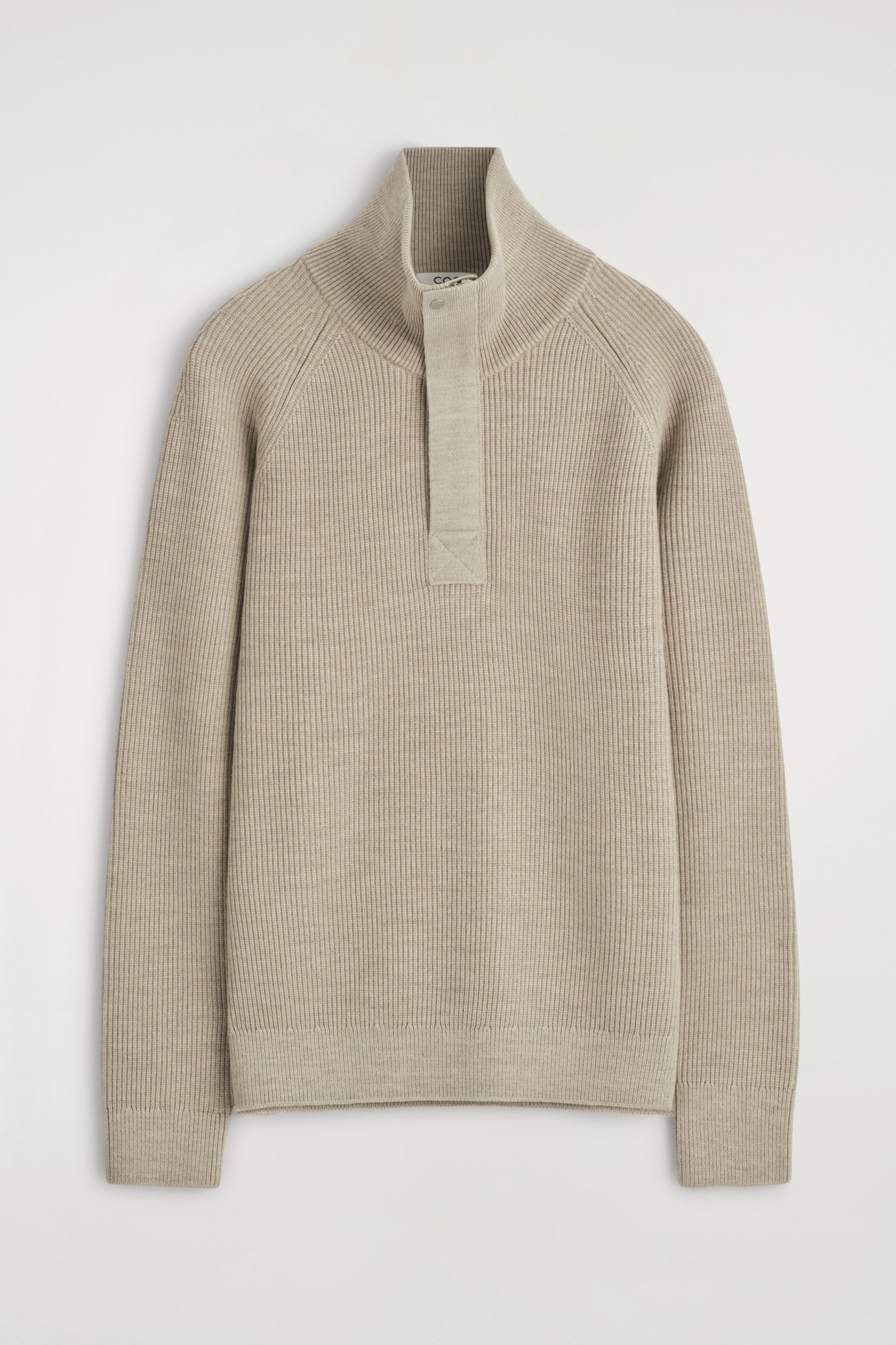 Преглед на по-голямо изображение: RIBBED WOOL HALF-ZIP JUMPER - БЕЖОВО - МЪЖЕ | H&M BG 6