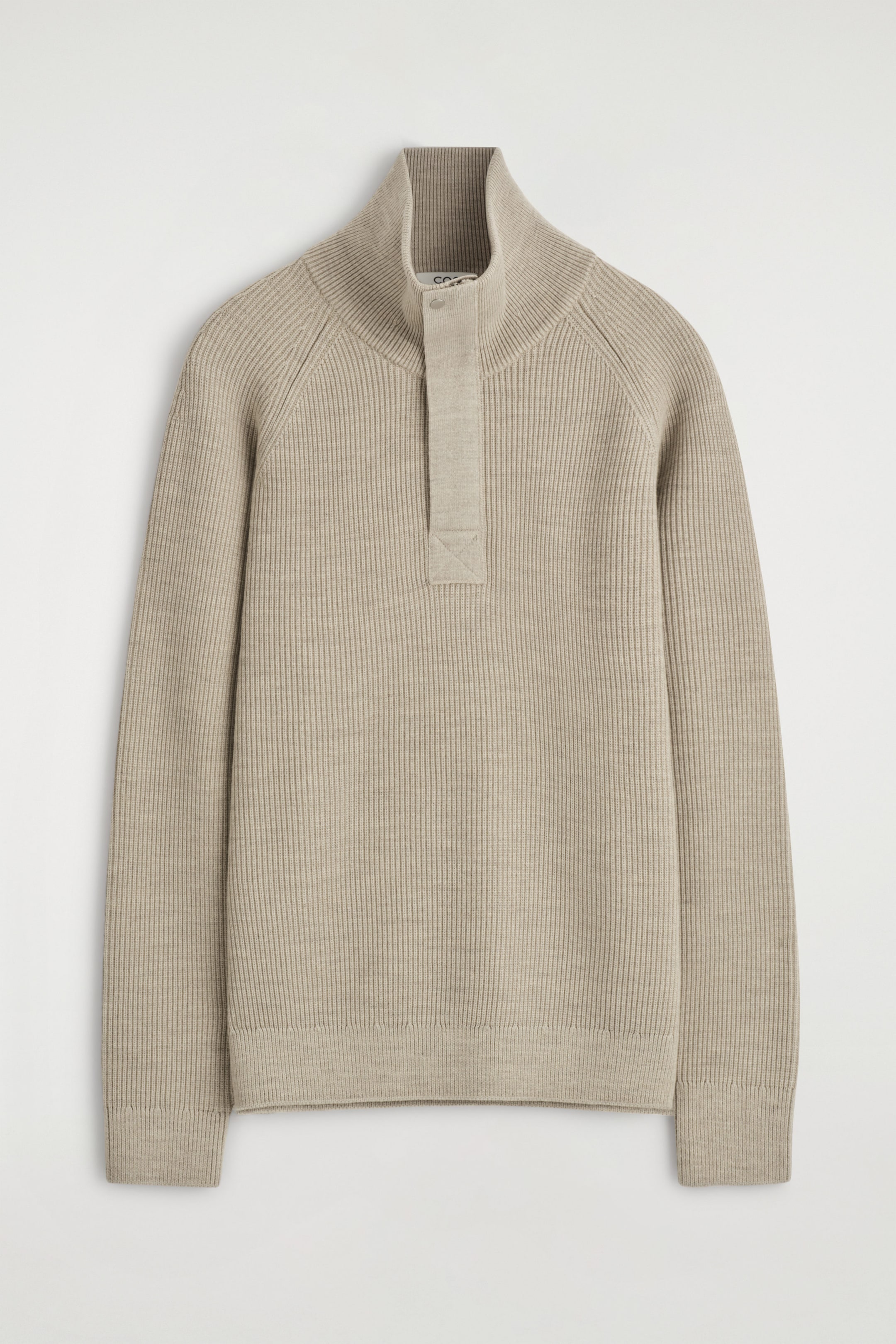RIBBED WOOL HALF-ZIP JUMPER